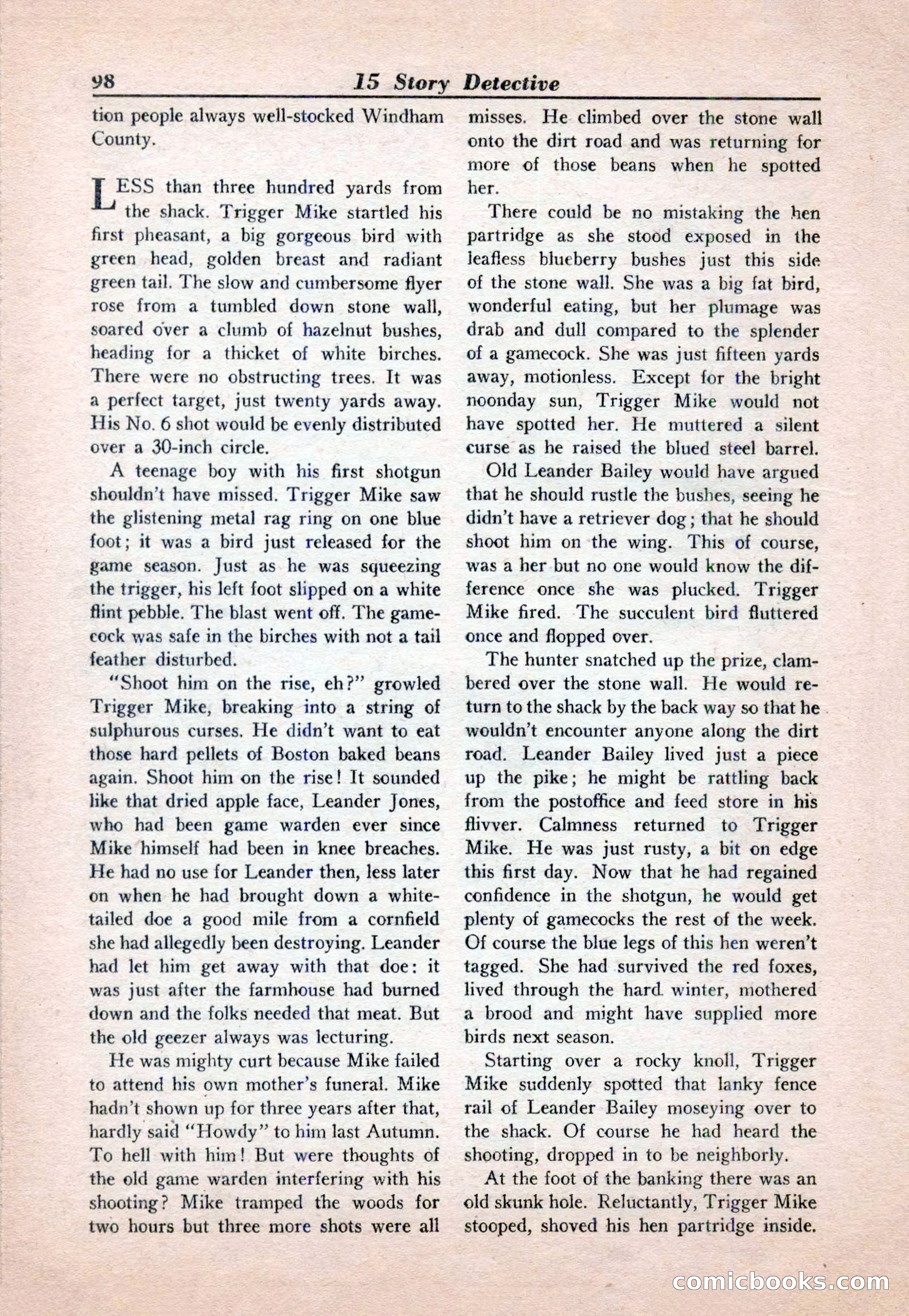 15 Story Detective, April 1950 — page 98: Pulp Fiction, 1950