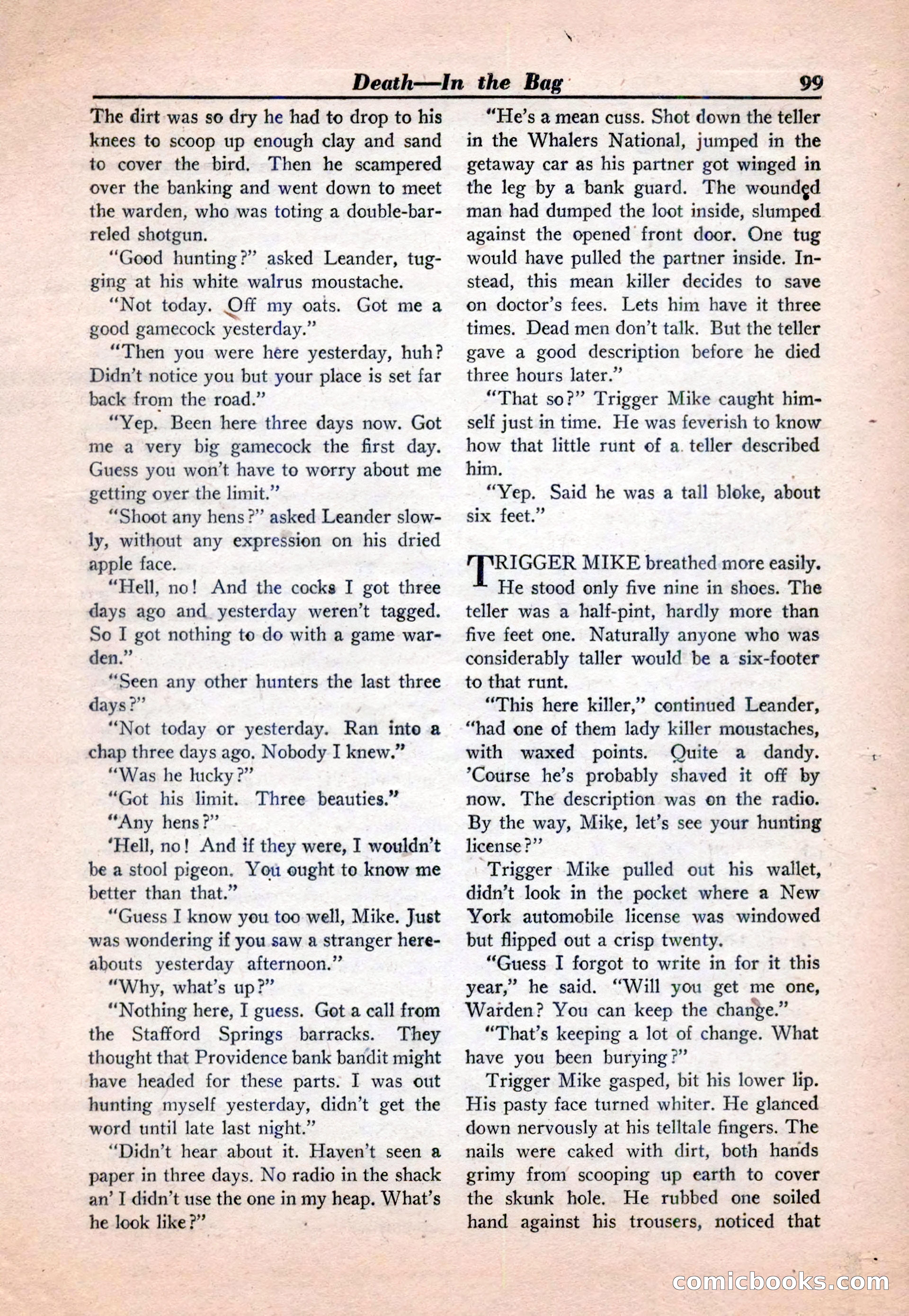 15 Story Detective, April 1950 — page 99: Pulp Fiction, 1950
