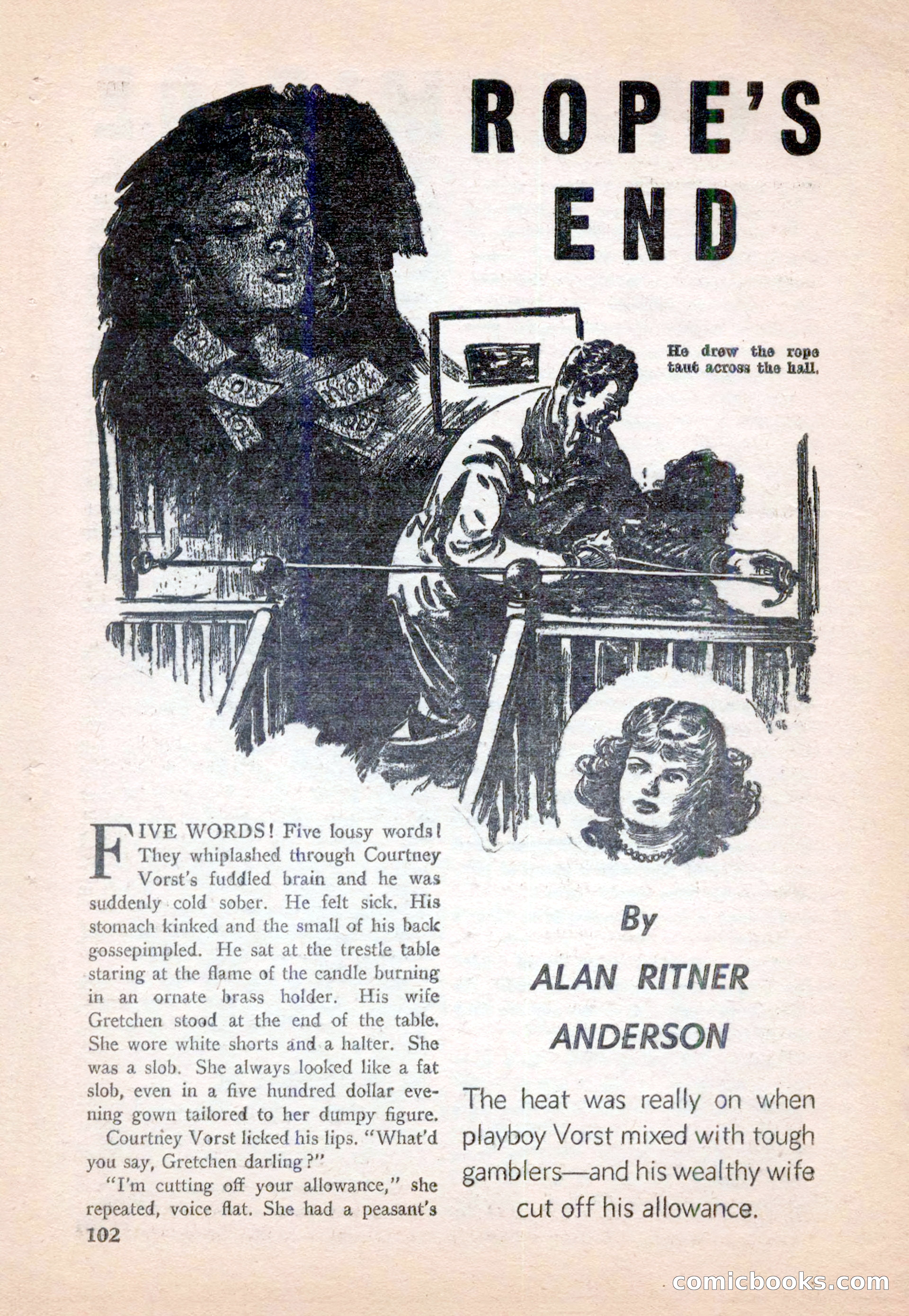 15 Story Detective, April 1950 — page 102: Pulp Fiction, 1950
