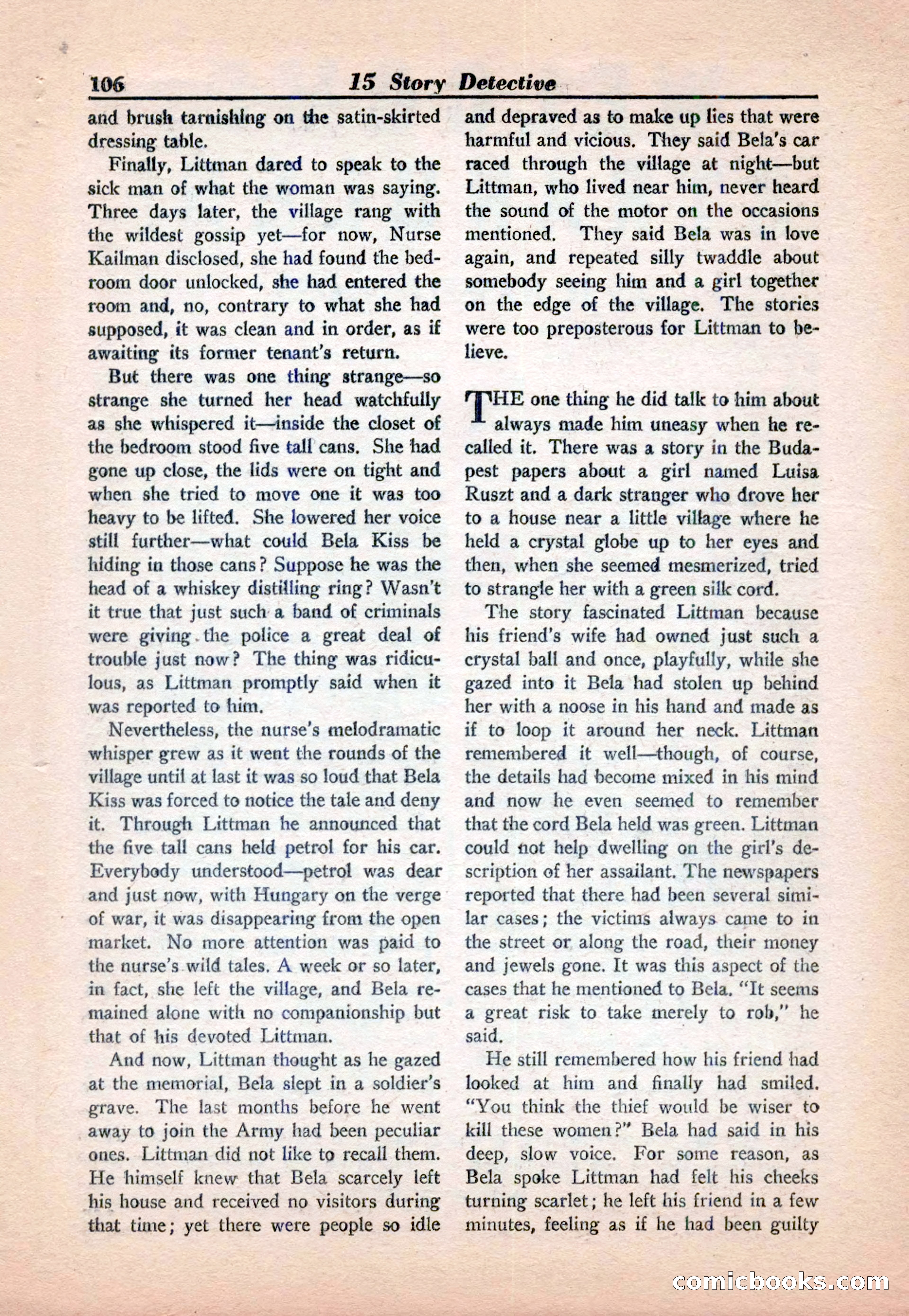 15 Story Detective, April 1950 — page 106: Pulp Fiction, 1950