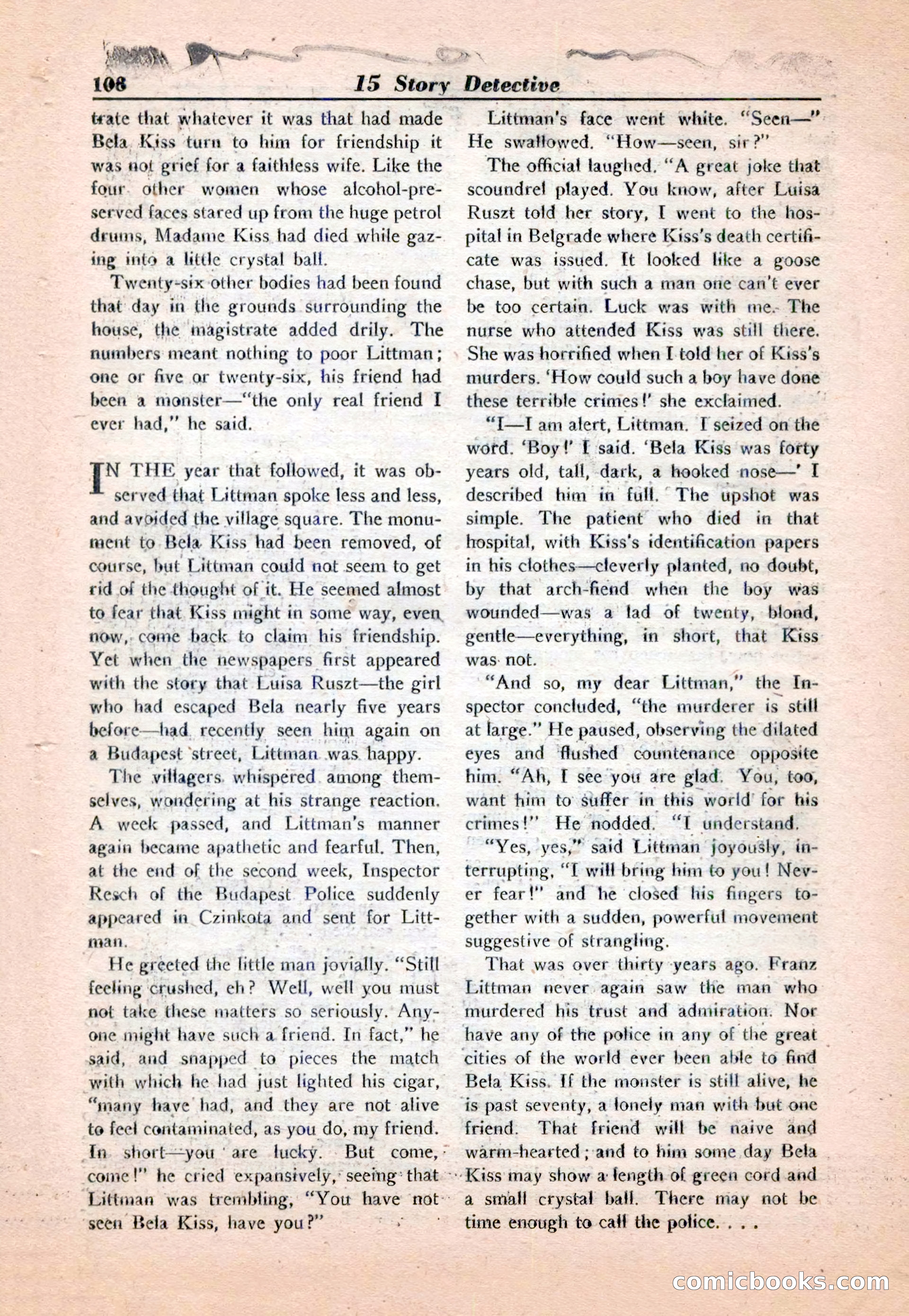 15 Story Detective, April 1950 — page 108: Pulp Fiction, 1950