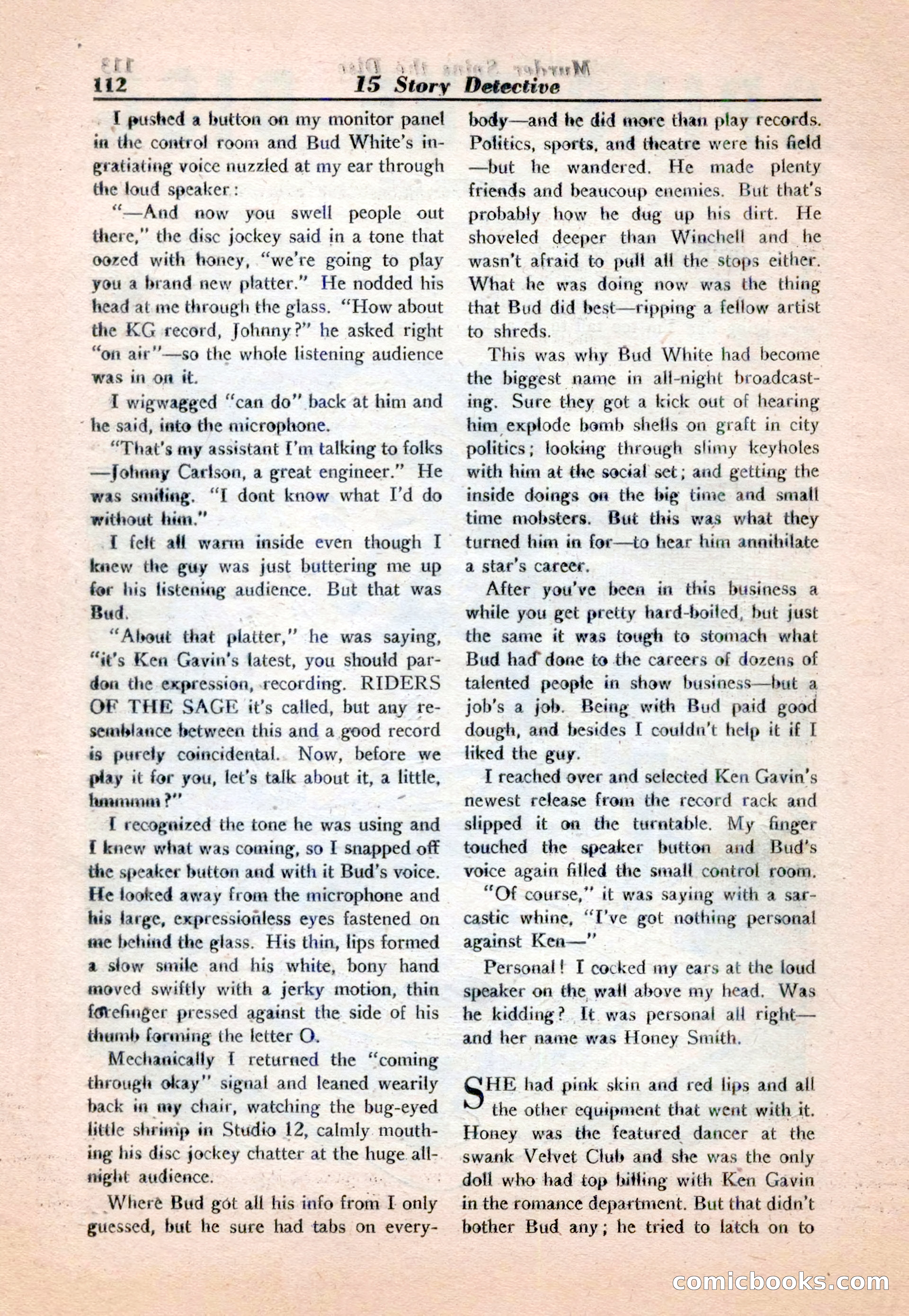 15 Story Detective, April 1950 — page 112: Pulp Fiction, 1950