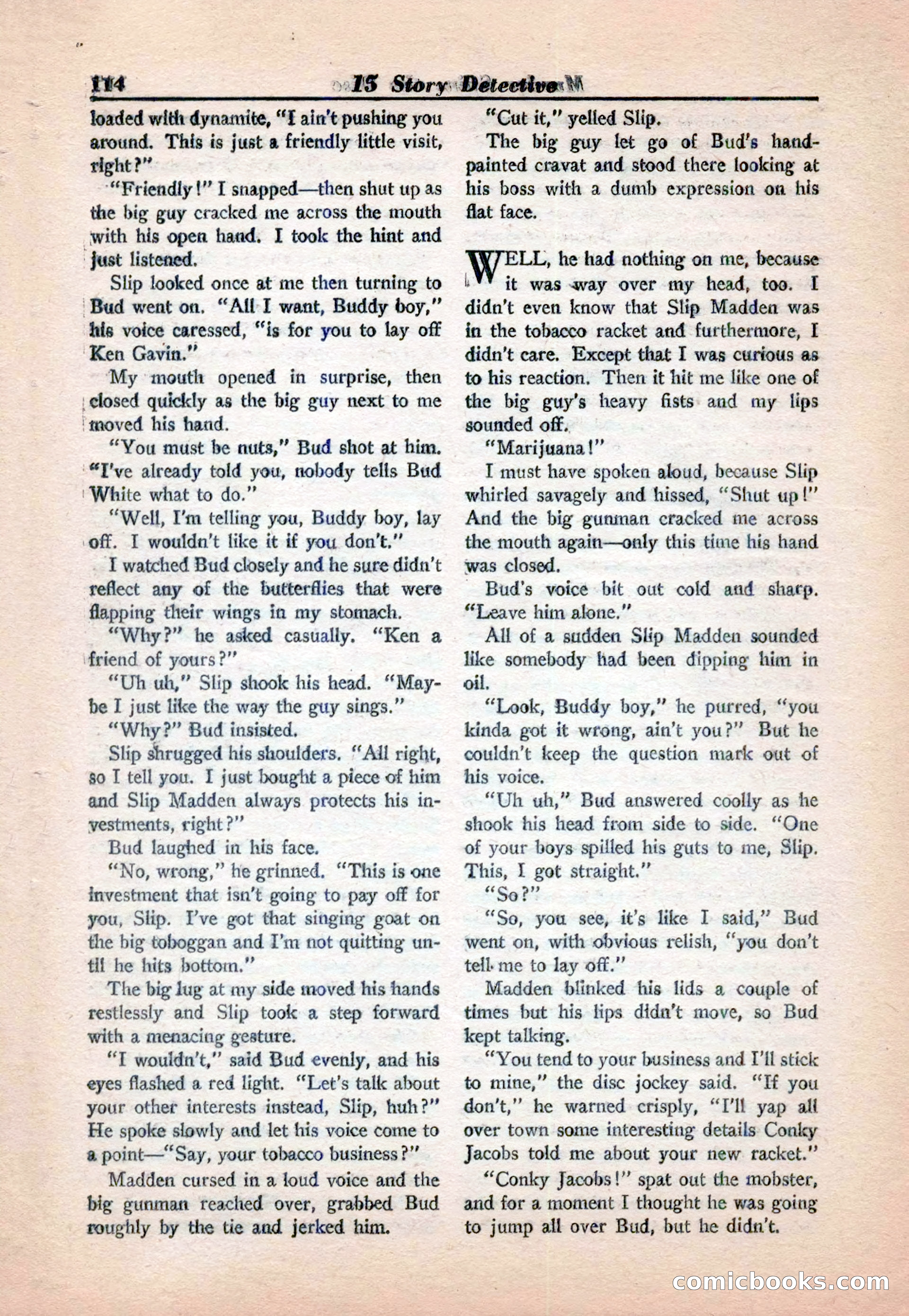 15 Story Detective, April 1950 — page 114: Pulp Fiction, 1950