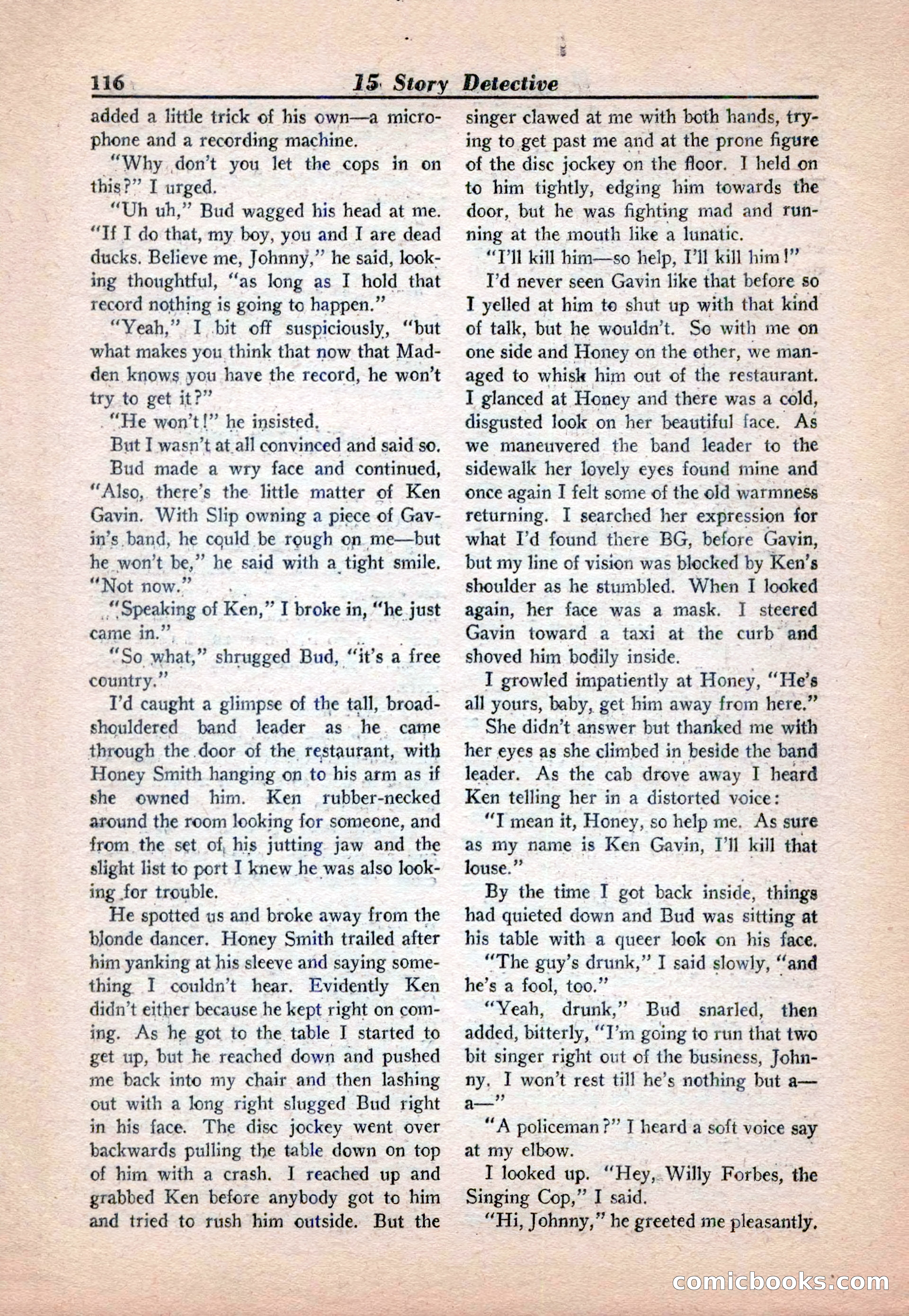 15 Story Detective, April 1950 — page 116: Pulp Fiction, 1950
