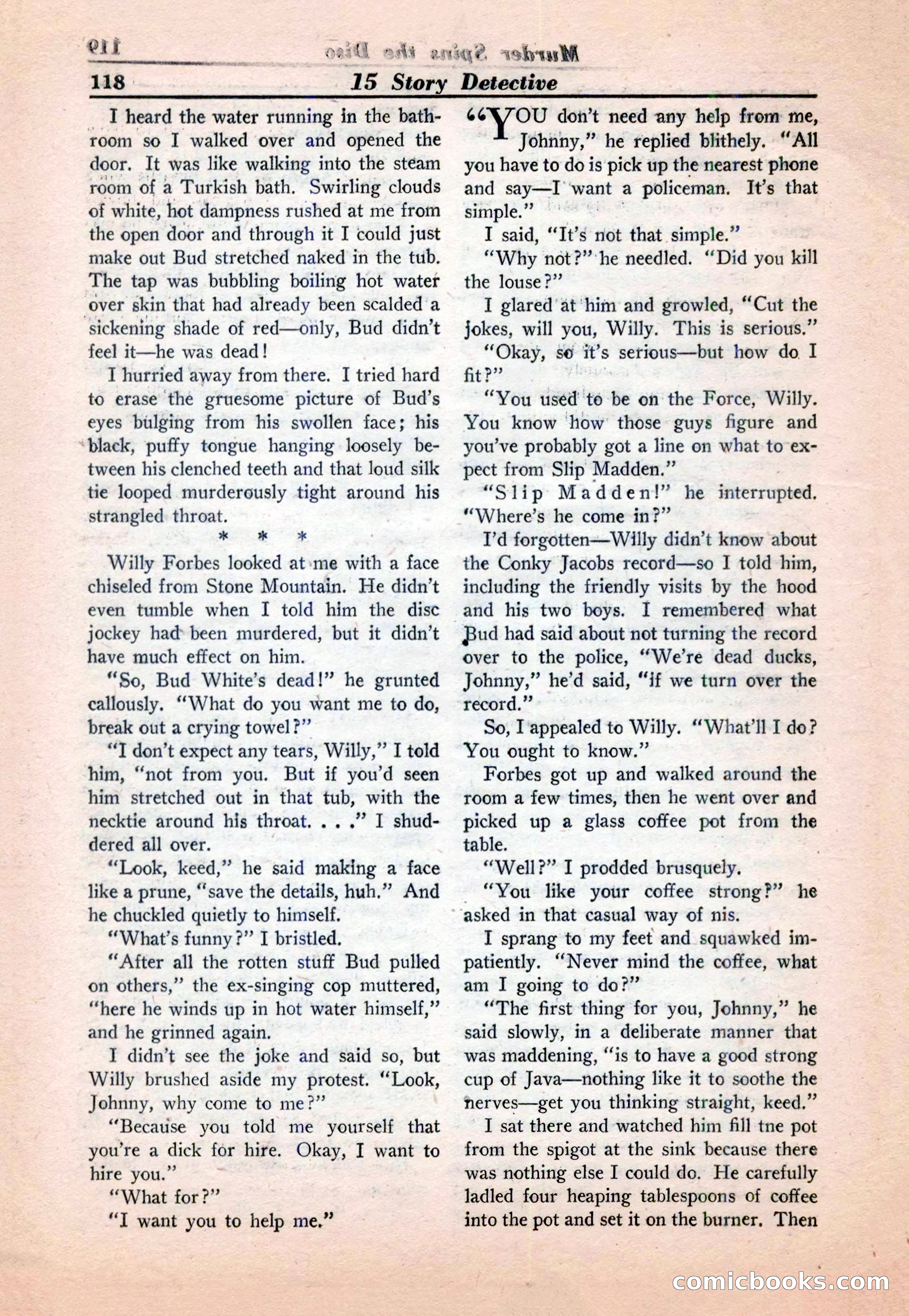 15 Story Detective, April 1950 — page 118: Pulp Fiction, 1950