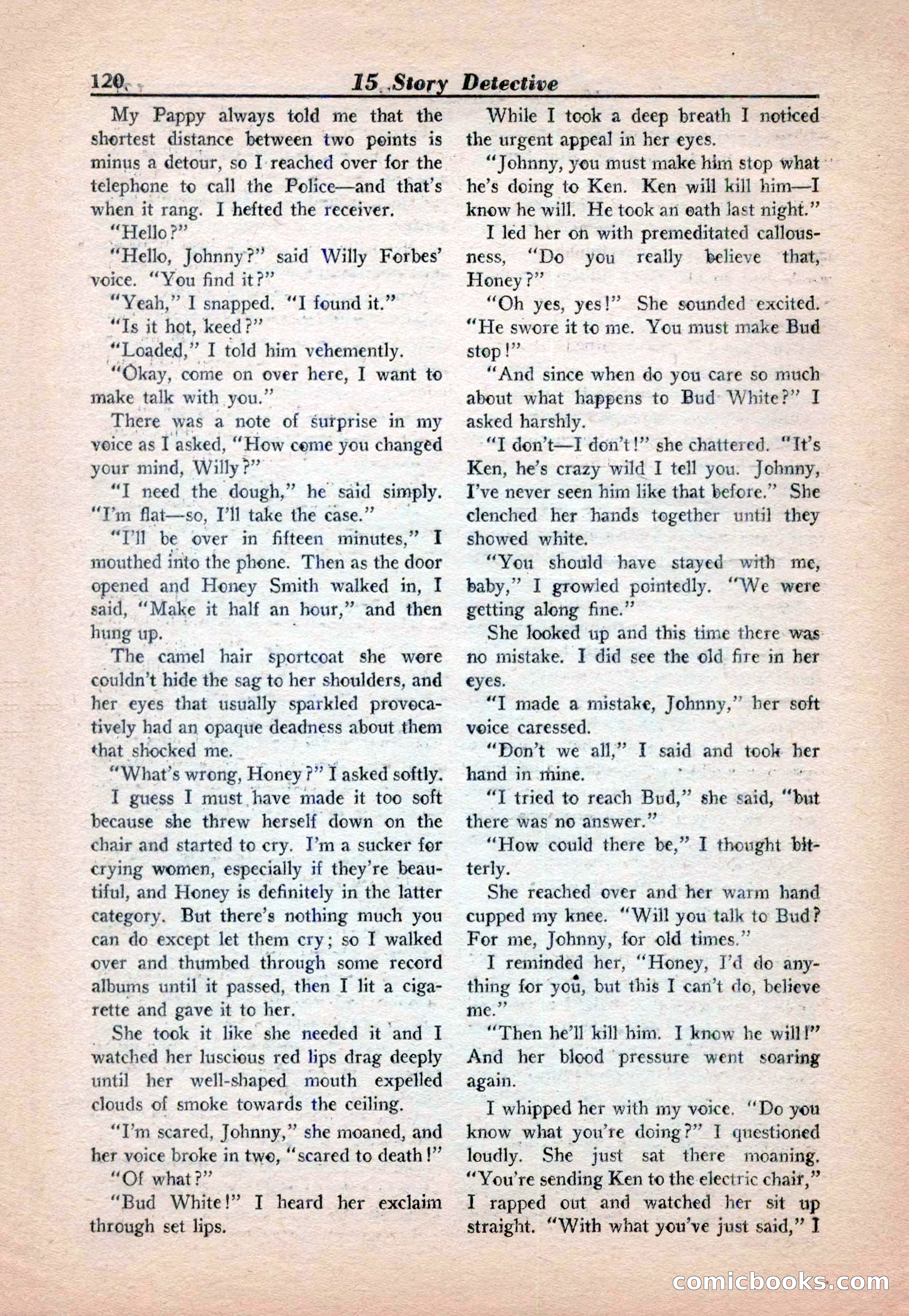 15 Story Detective, April 1950 — page 120: Pulp Fiction, 1950