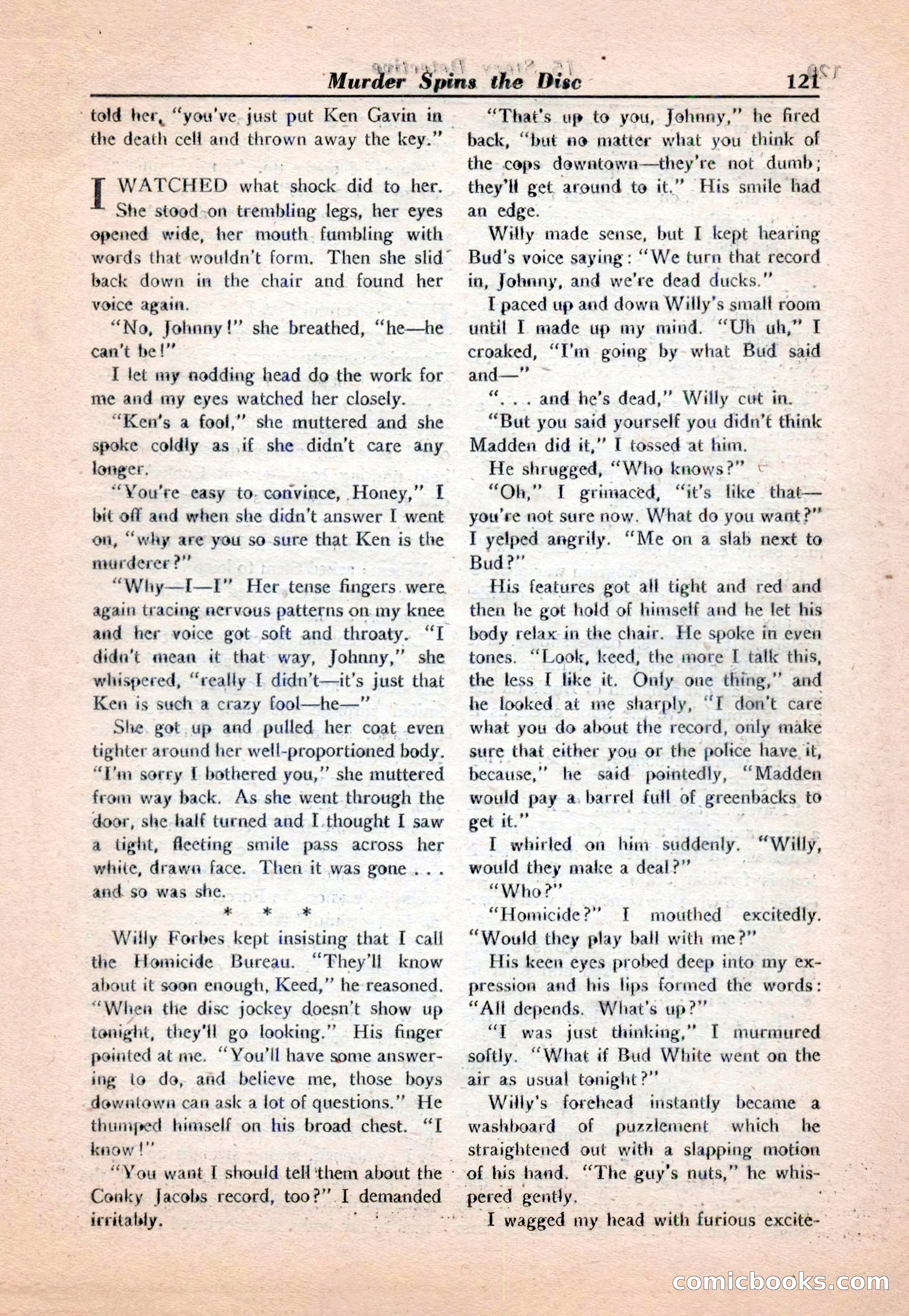 15 Story Detective, April 1950 — page 121: Pulp Fiction, 1950