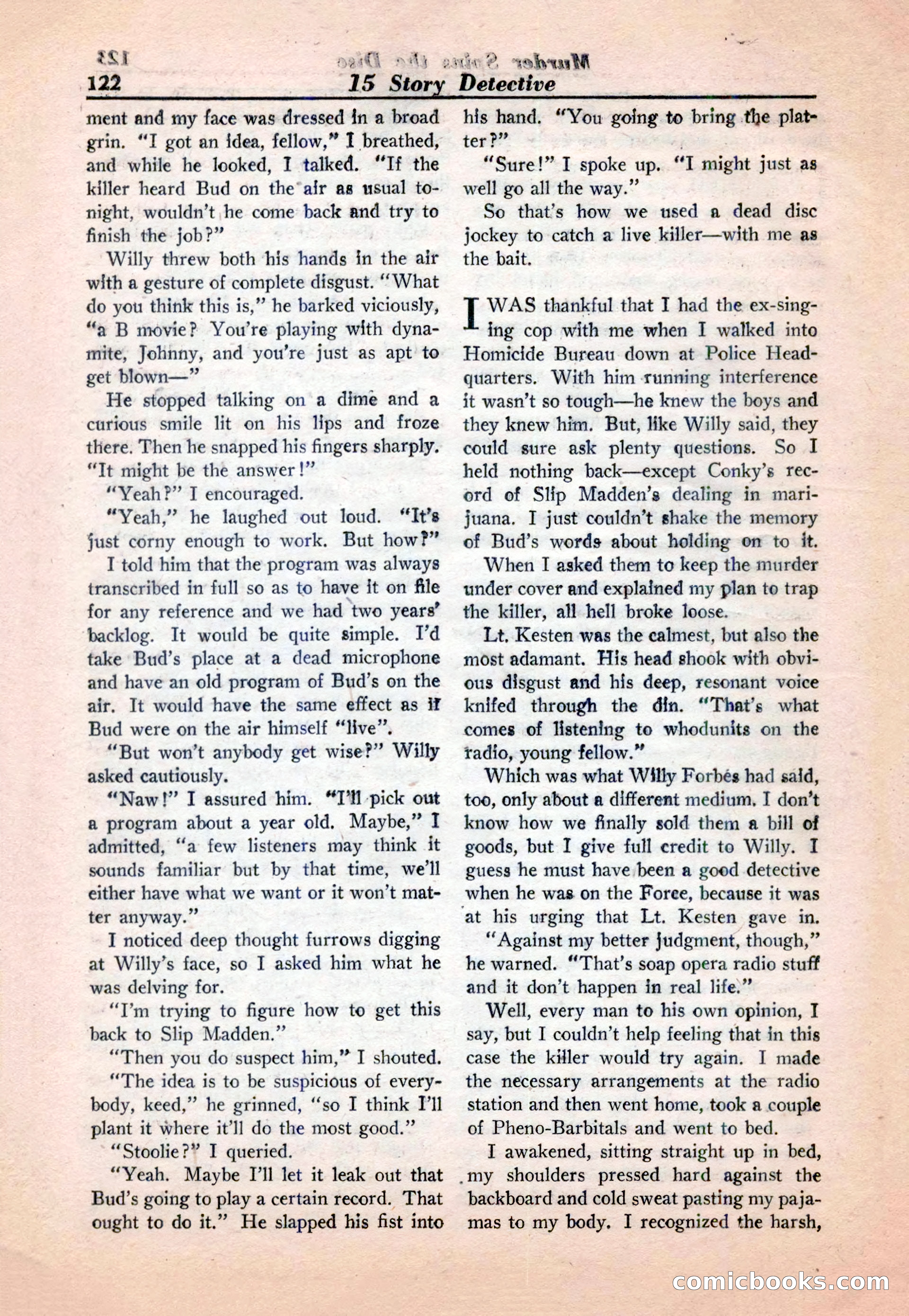 15 Story Detective, April 1950 — page 122: Pulp Fiction, 1950