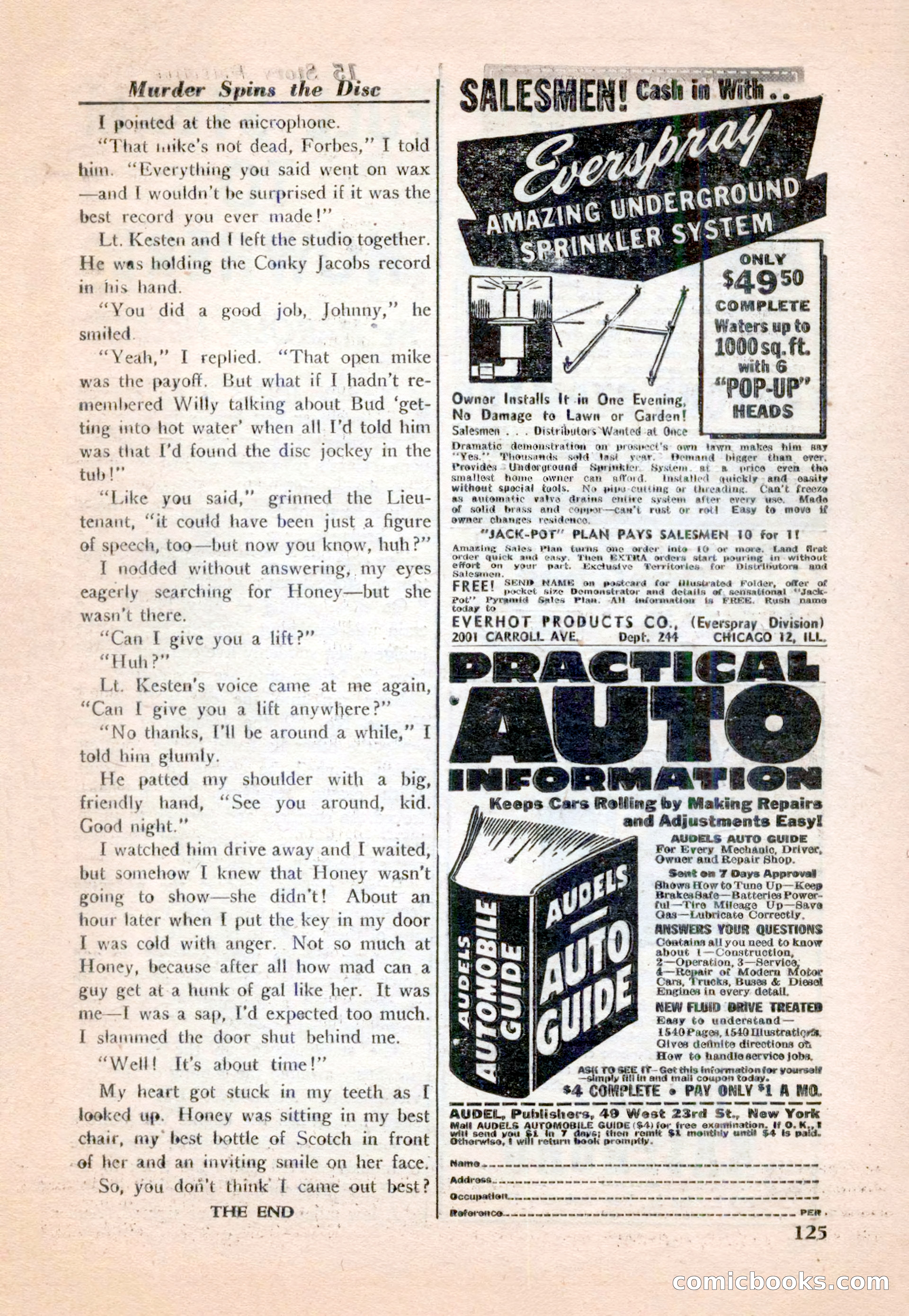 15 Story Detective, April 1950 — page 125: Pulp Fiction, 1950