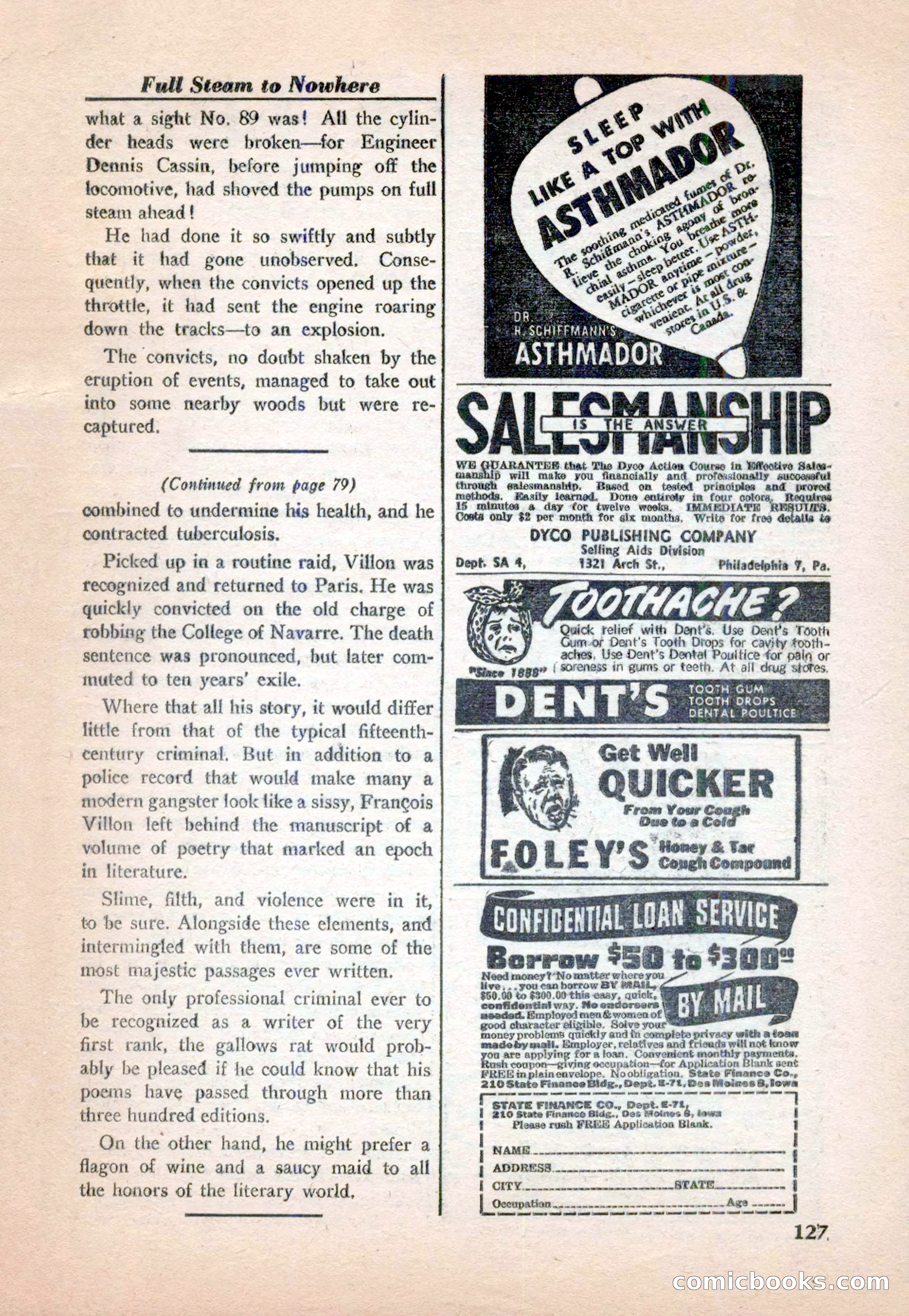 15 Story Detective, April 1950 — page 127: Pulp Fiction, 1950