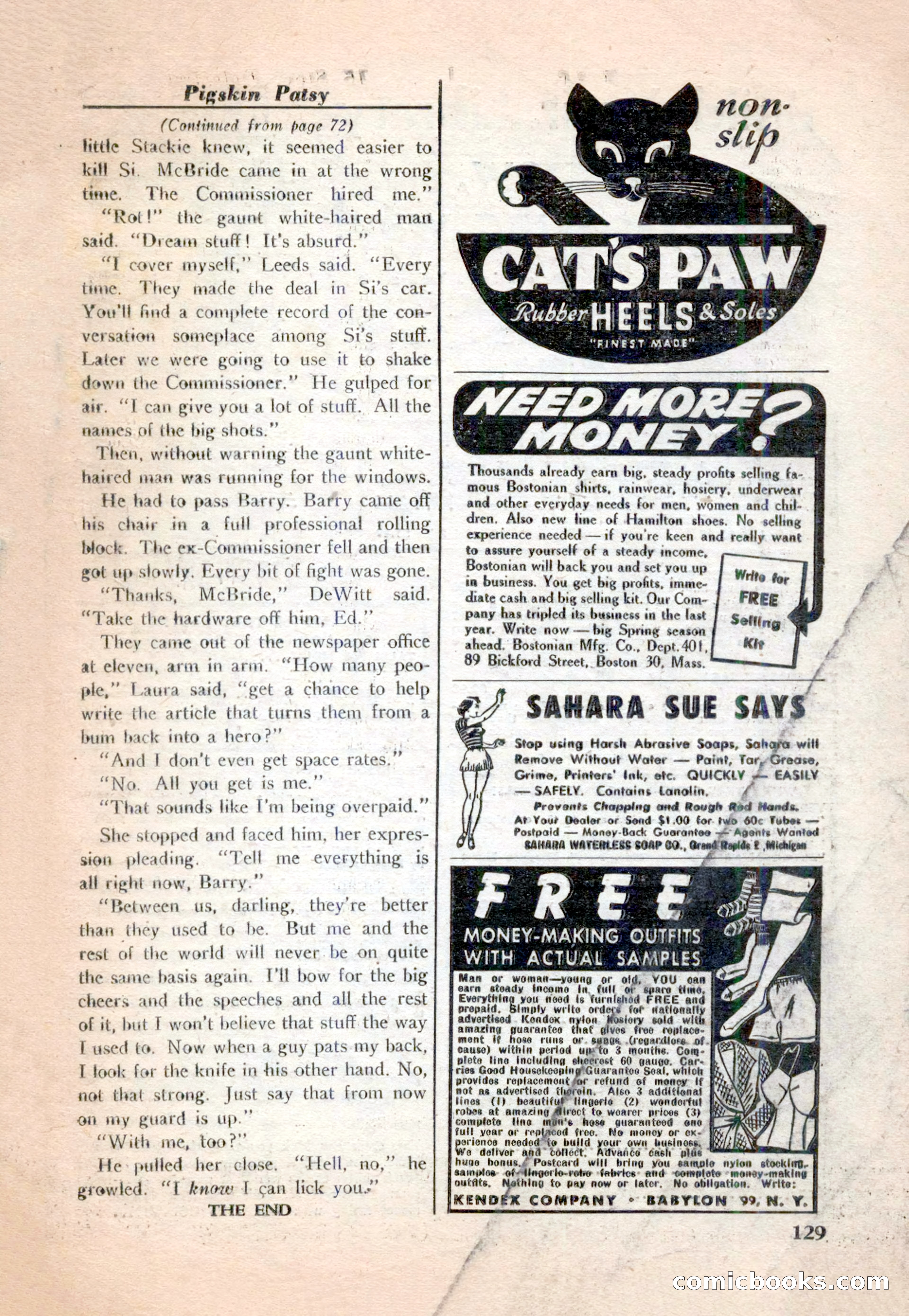 15 Story Detective, April 1950 — page 129: Pulp Fiction, 1950