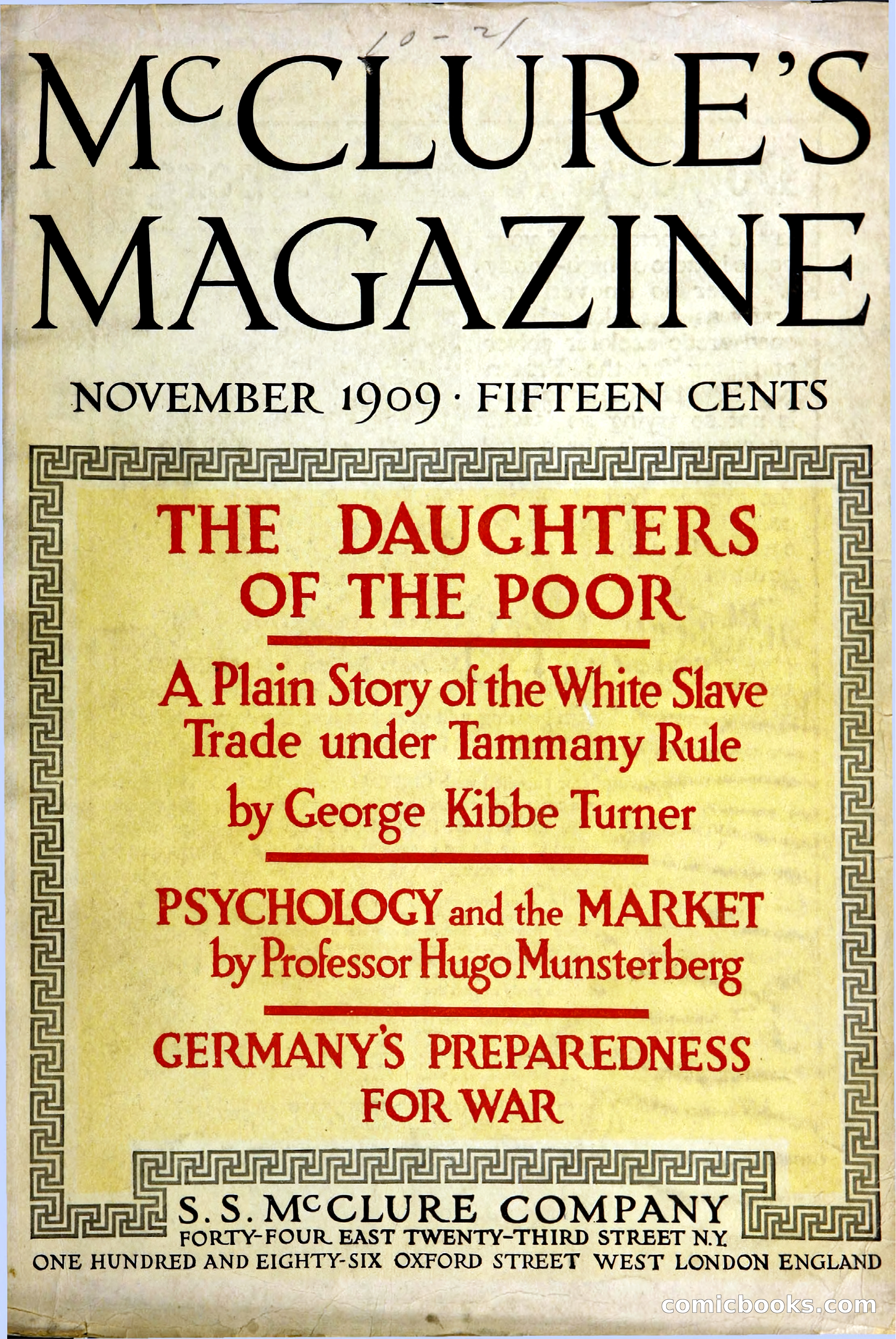 McClure's Magazine, November 1909 — page 1: Pulp Fiction, 1909
