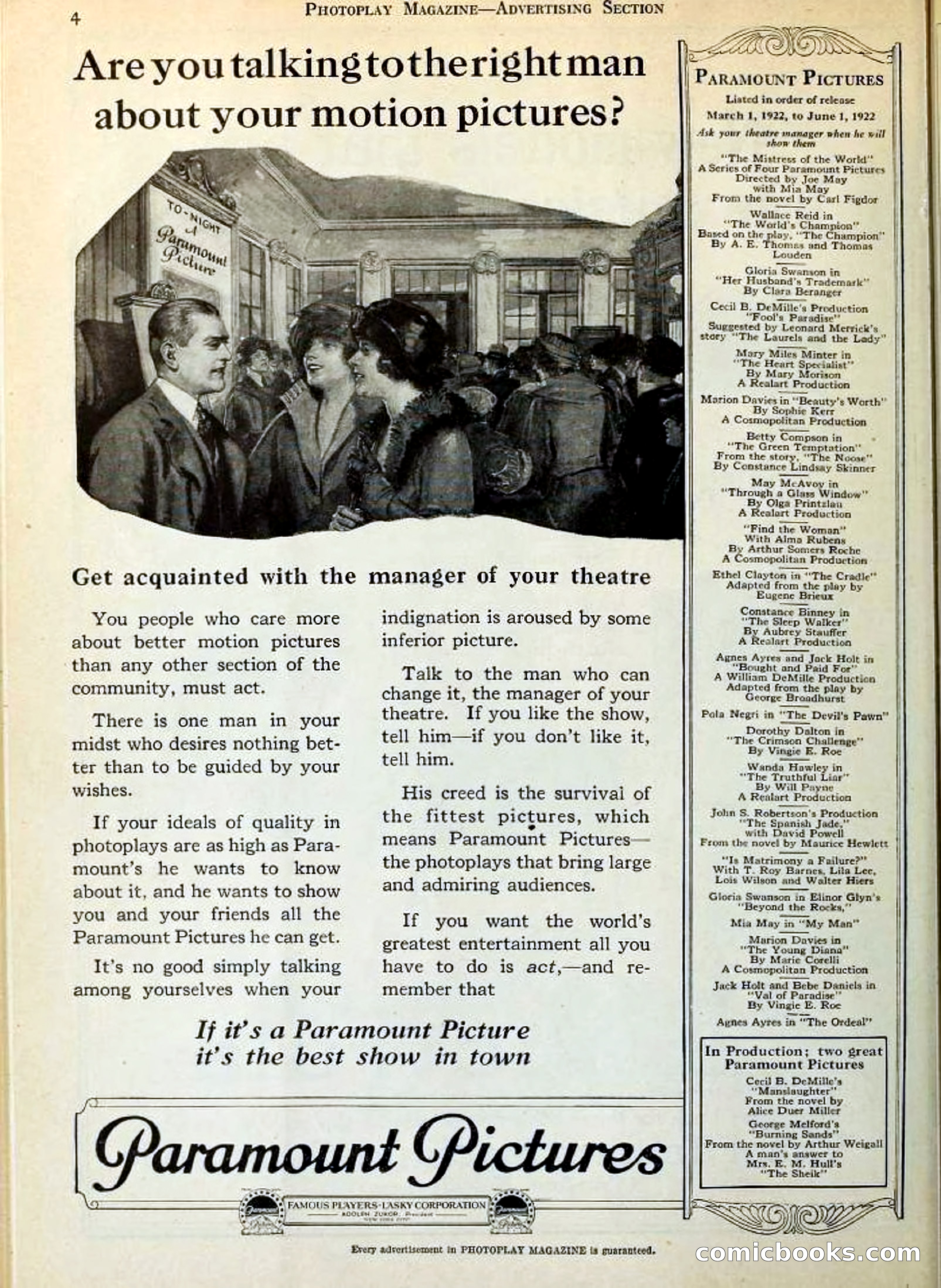 Photoplay Magazine Cover — page 4: Pulp Fiction, 1922