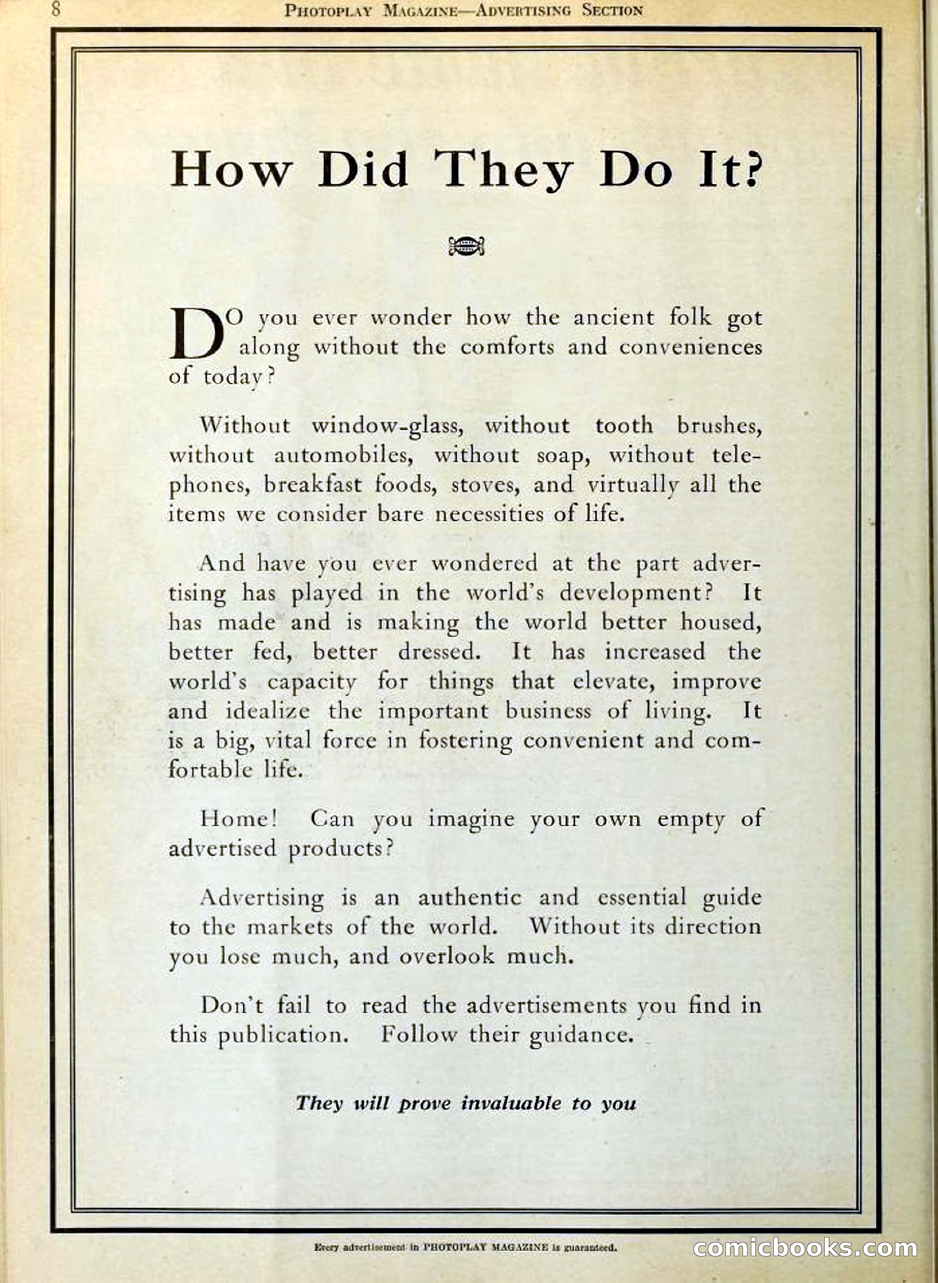 Photoplay Magazine Cover — page 8: Pulp Fiction, 1922
