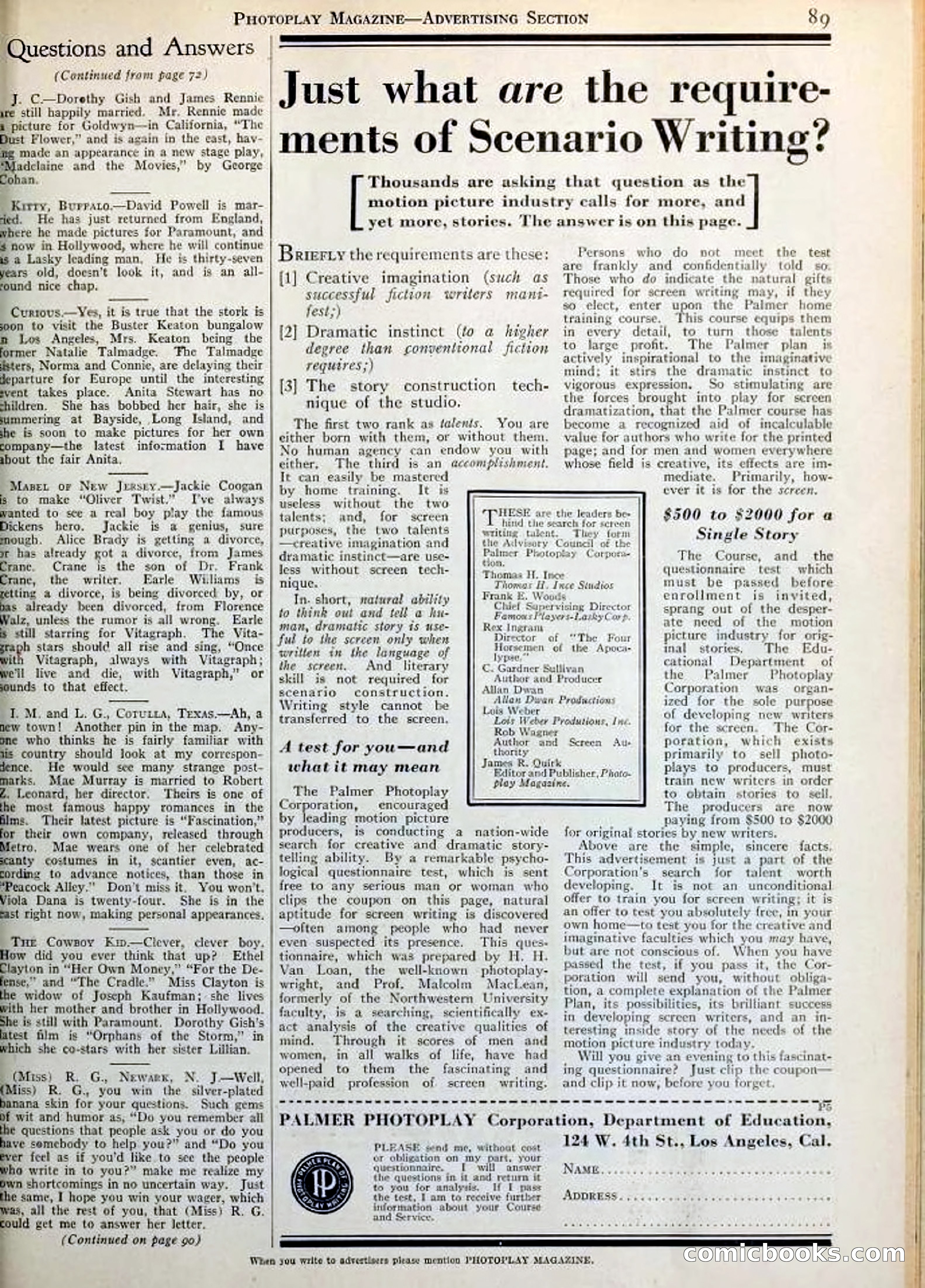 Photoplay Magazine Cover — page 89 of 126