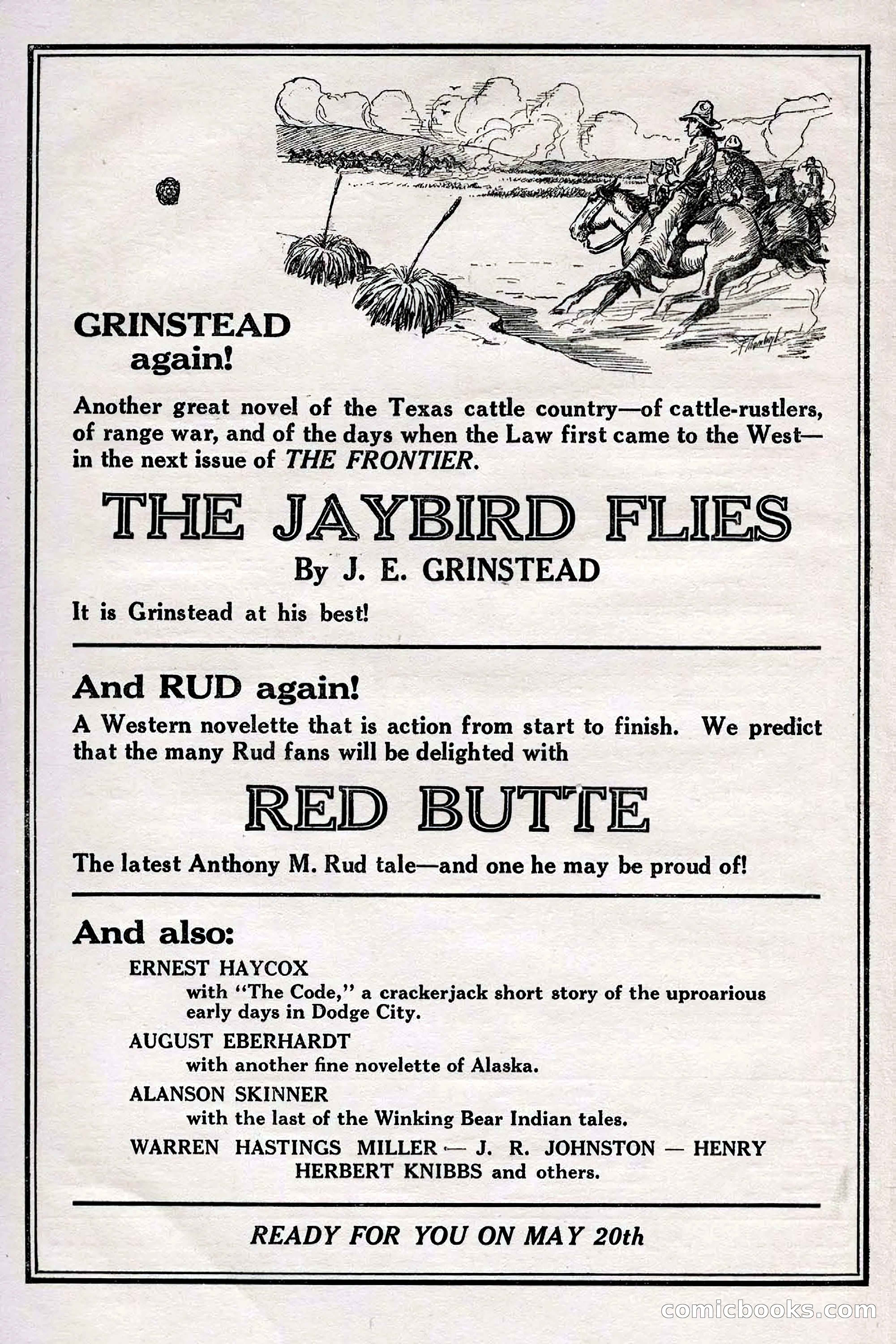 The Frontier, May 1926 — page 12: Pulp Fiction, 1926