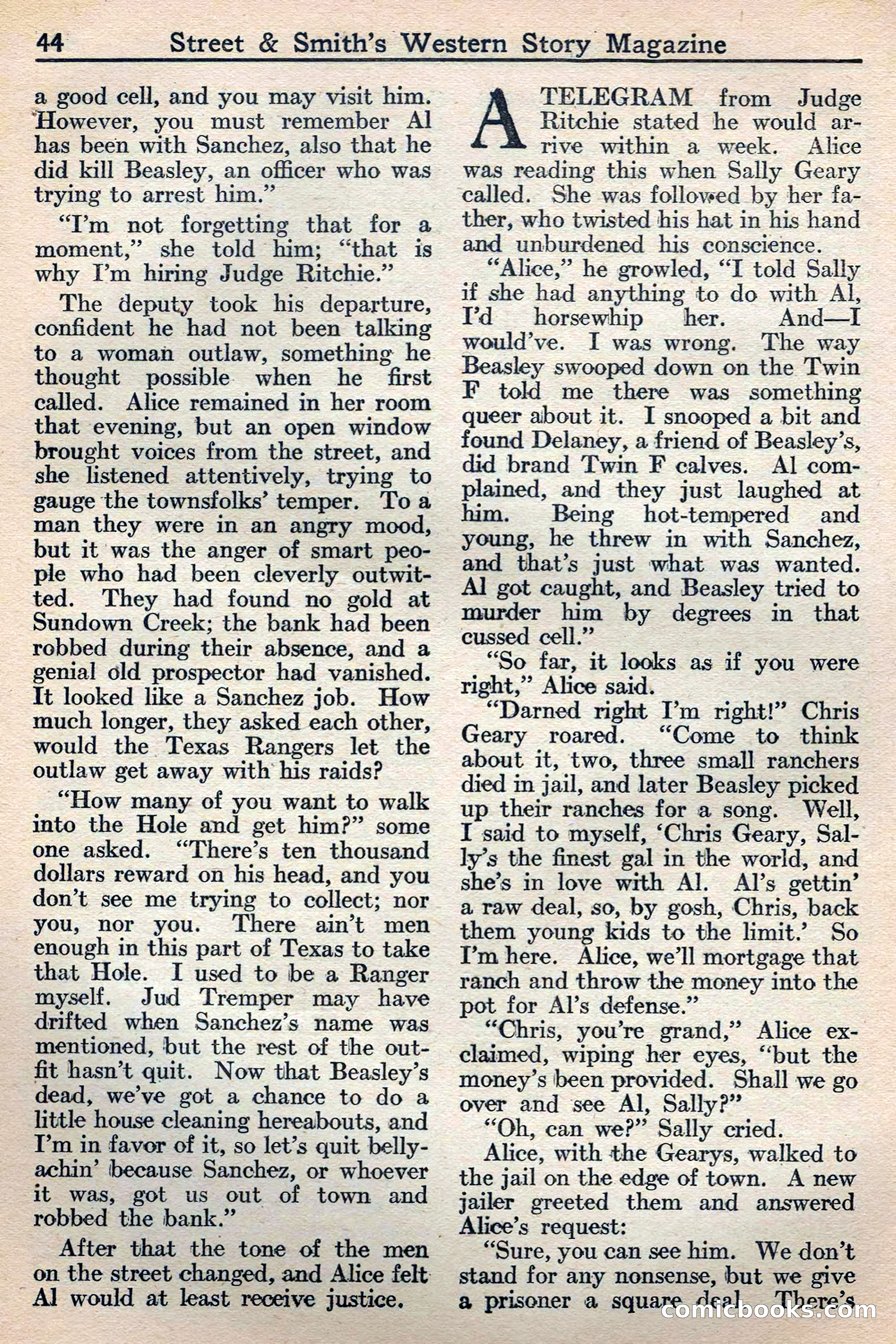 Western Story Magazine, May 12, 1934 — page 46: Pulp Fiction, 1934