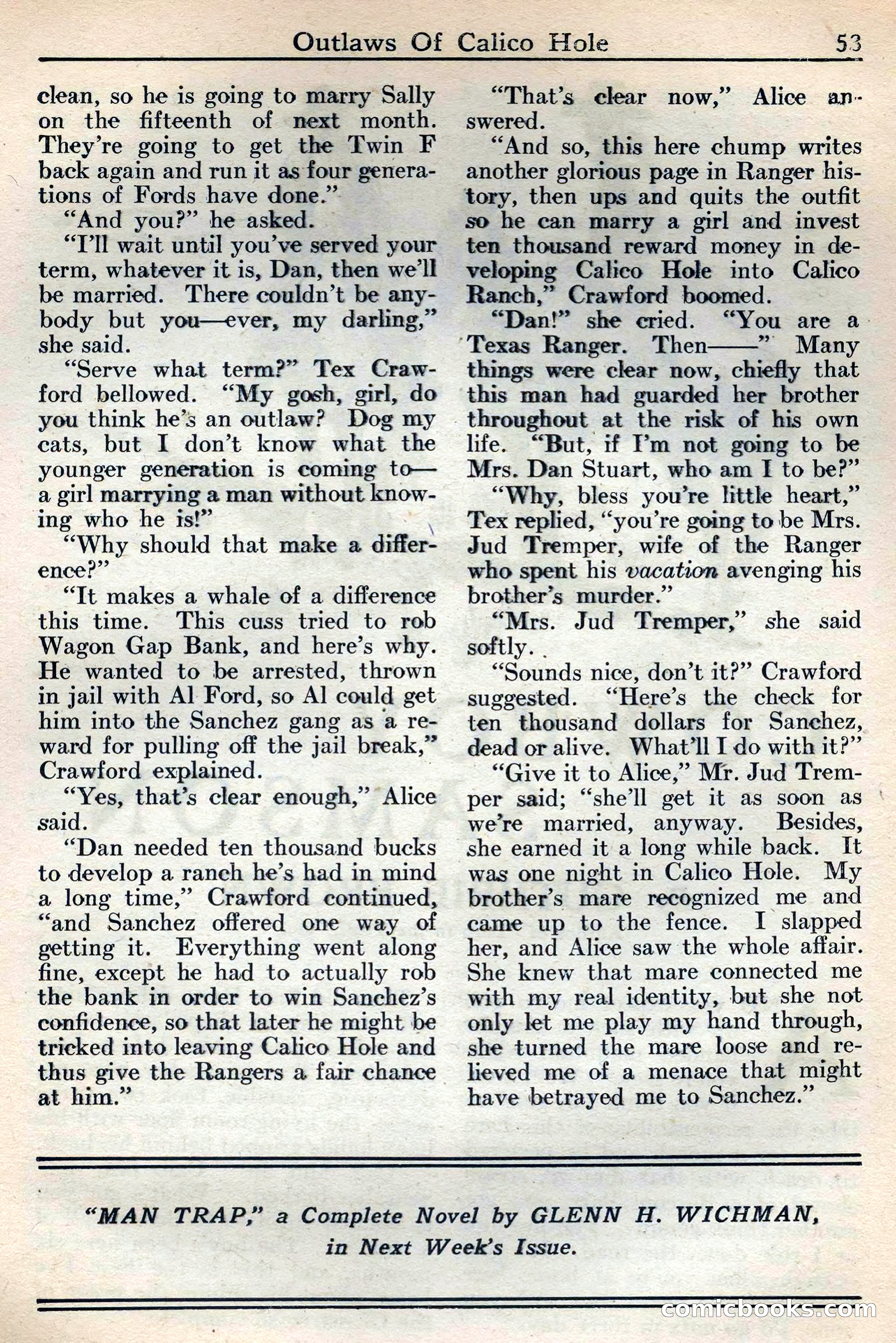 Western Story Magazine, May 12, 1934 — page 55: Pulp Fiction, 1934