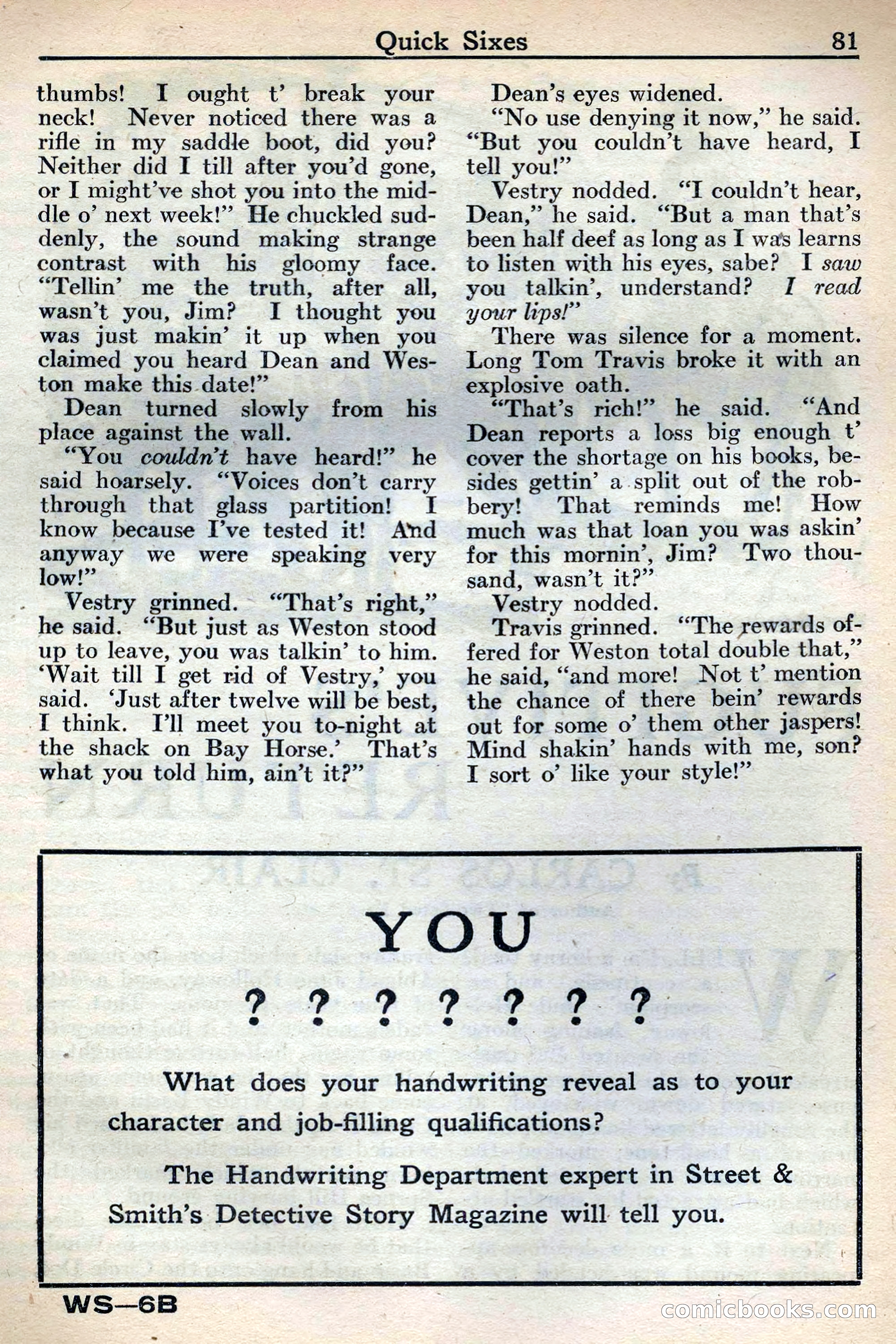 Western Story Magazine, May 12, 1934 — page 83: Pulp Fiction, 1934