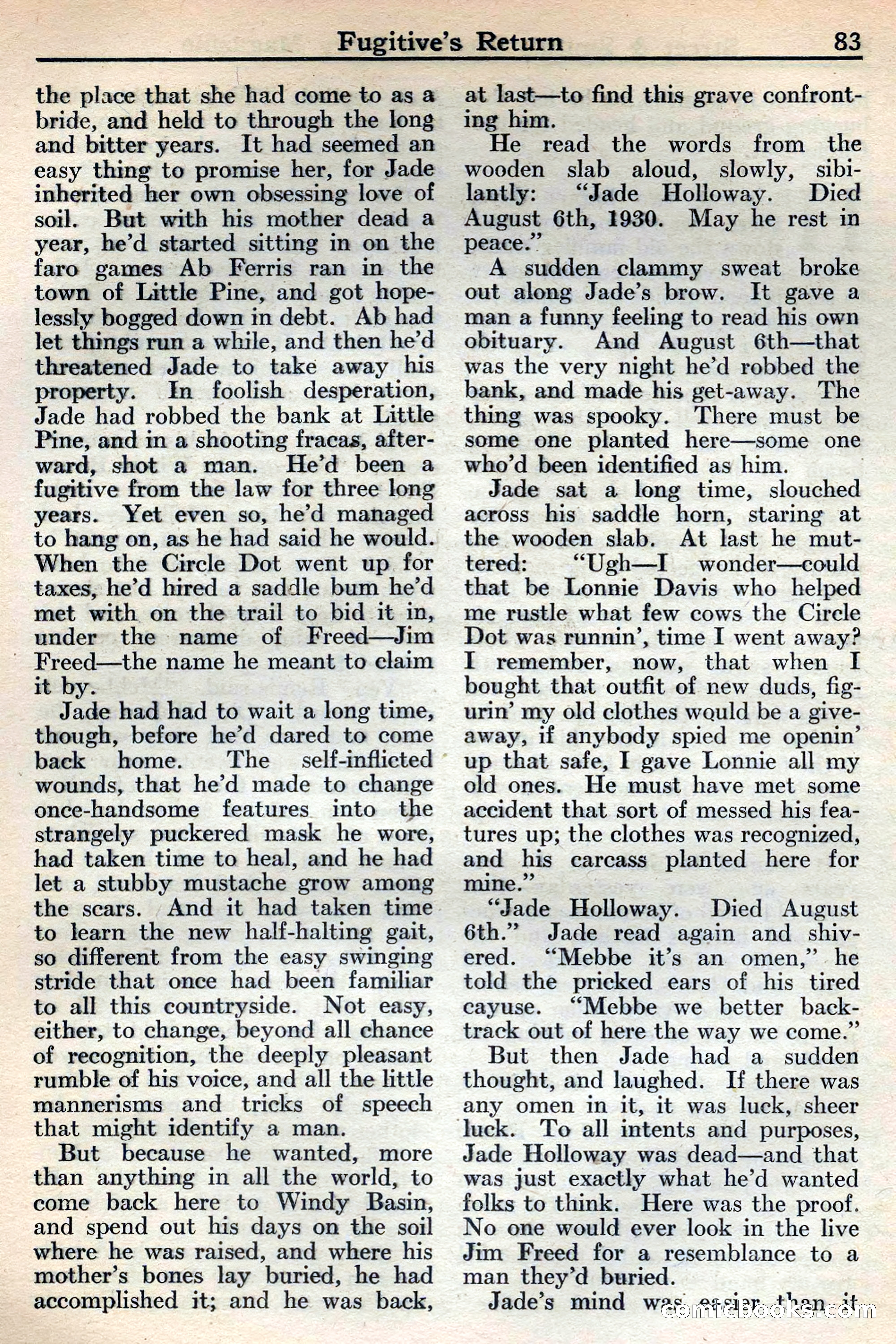 Western Story Magazine, May 12, 1934 — page 85: Pulp Fiction, 1934