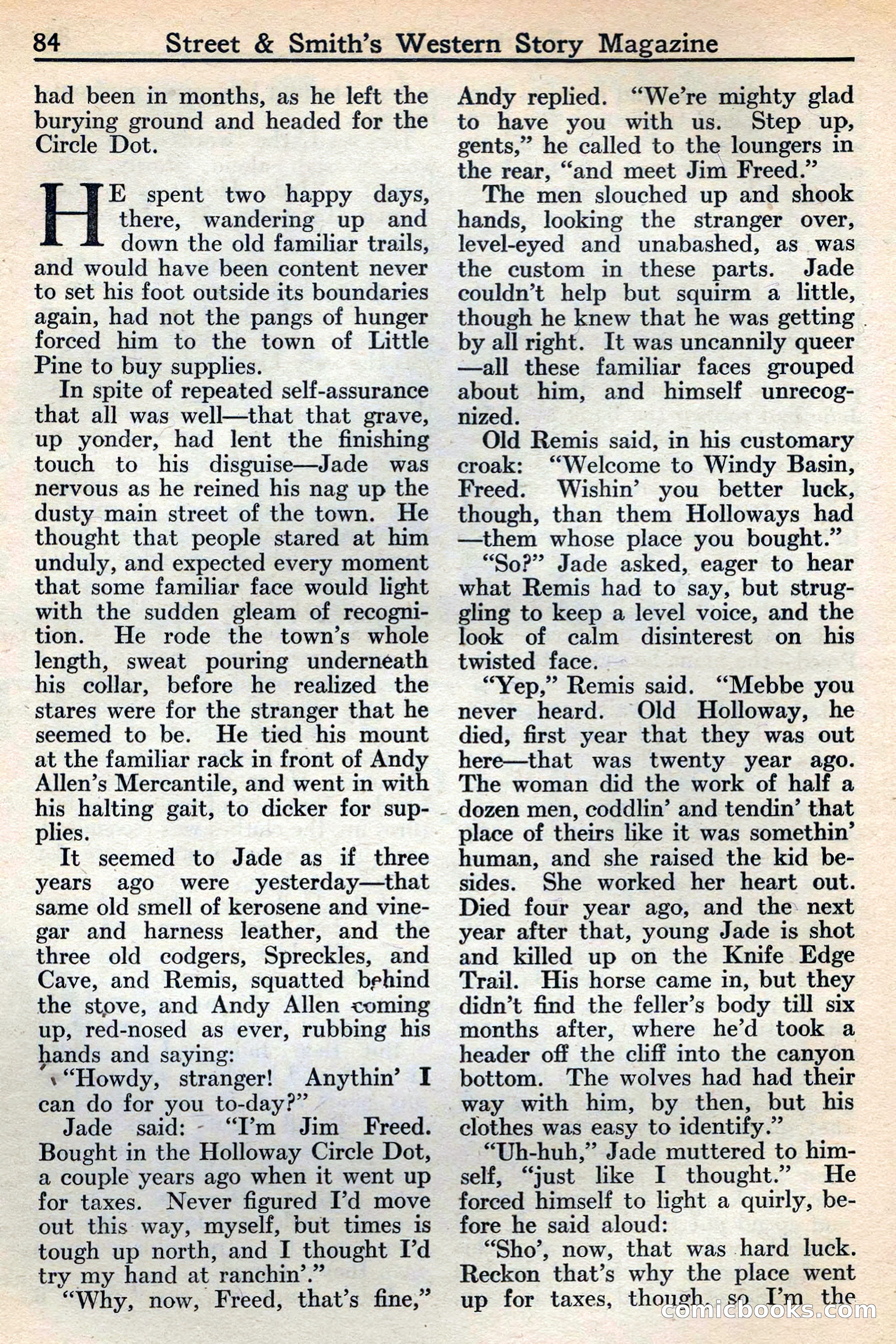 Western Story Magazine, May 12, 1934 — page 86: Pulp Fiction, 1934