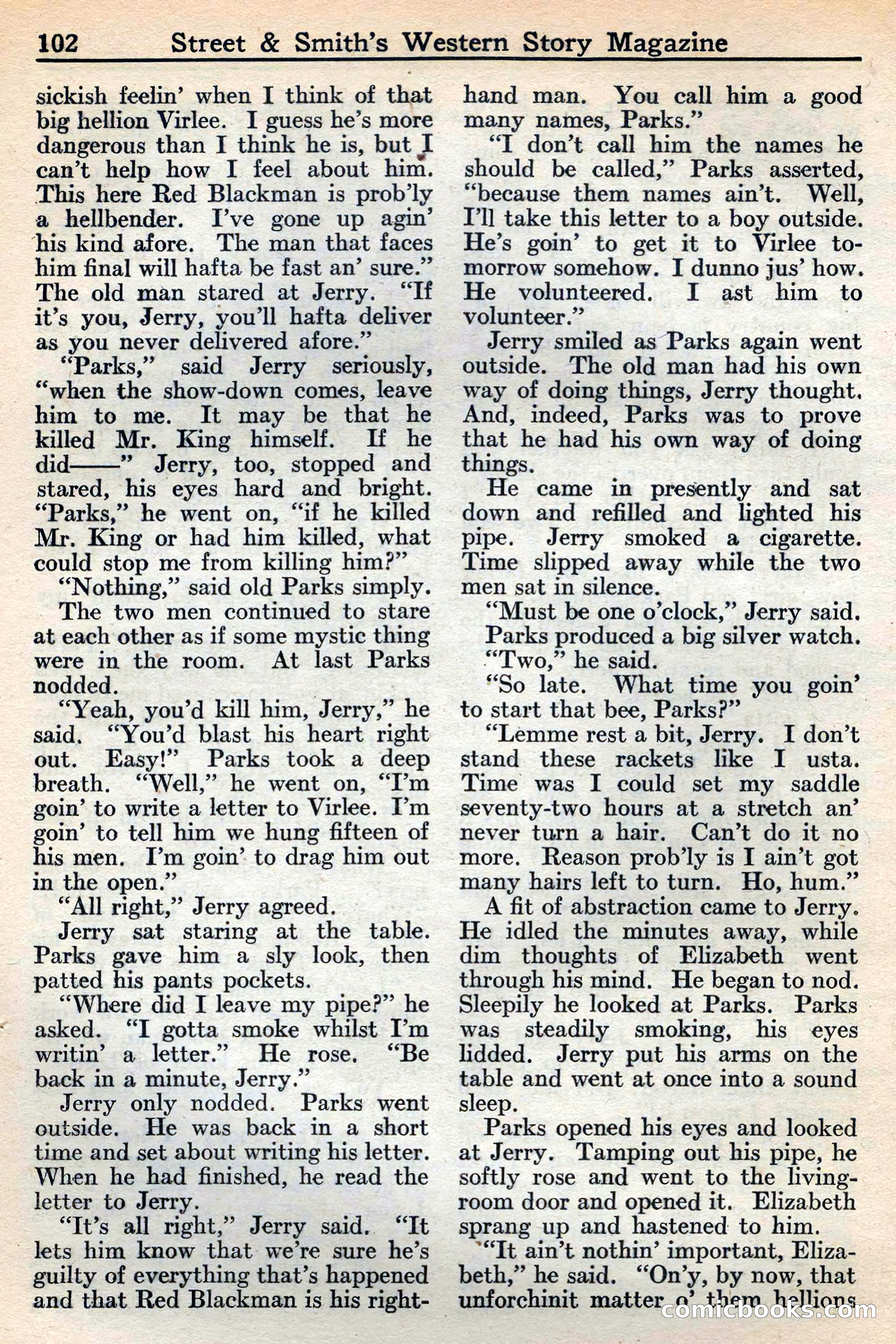 Western Story Magazine, May 12, 1934 — page 104: Pulp Fiction, 1934