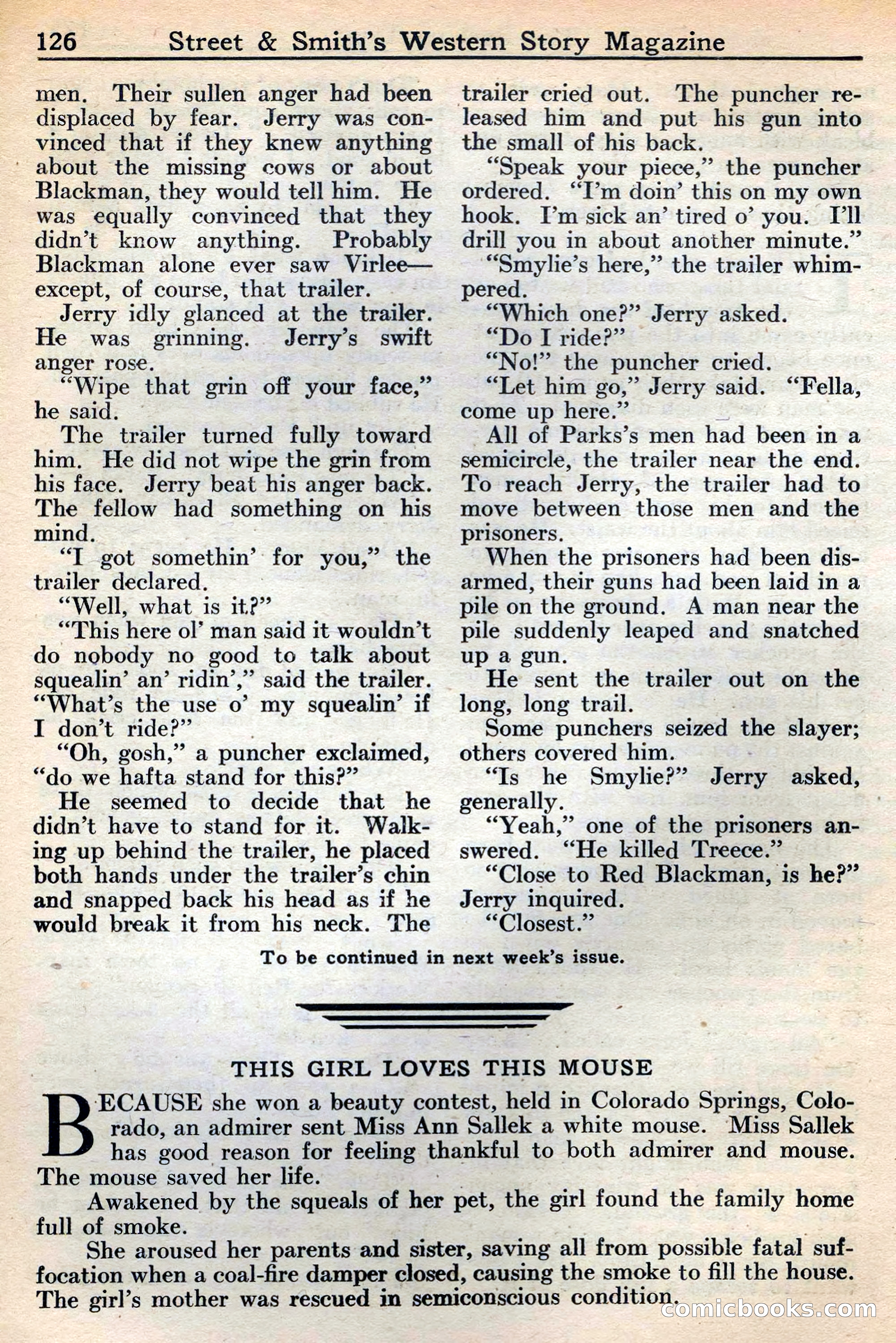 Western Story Magazine, May 12, 1934 — page 128: Pulp Fiction, 1934