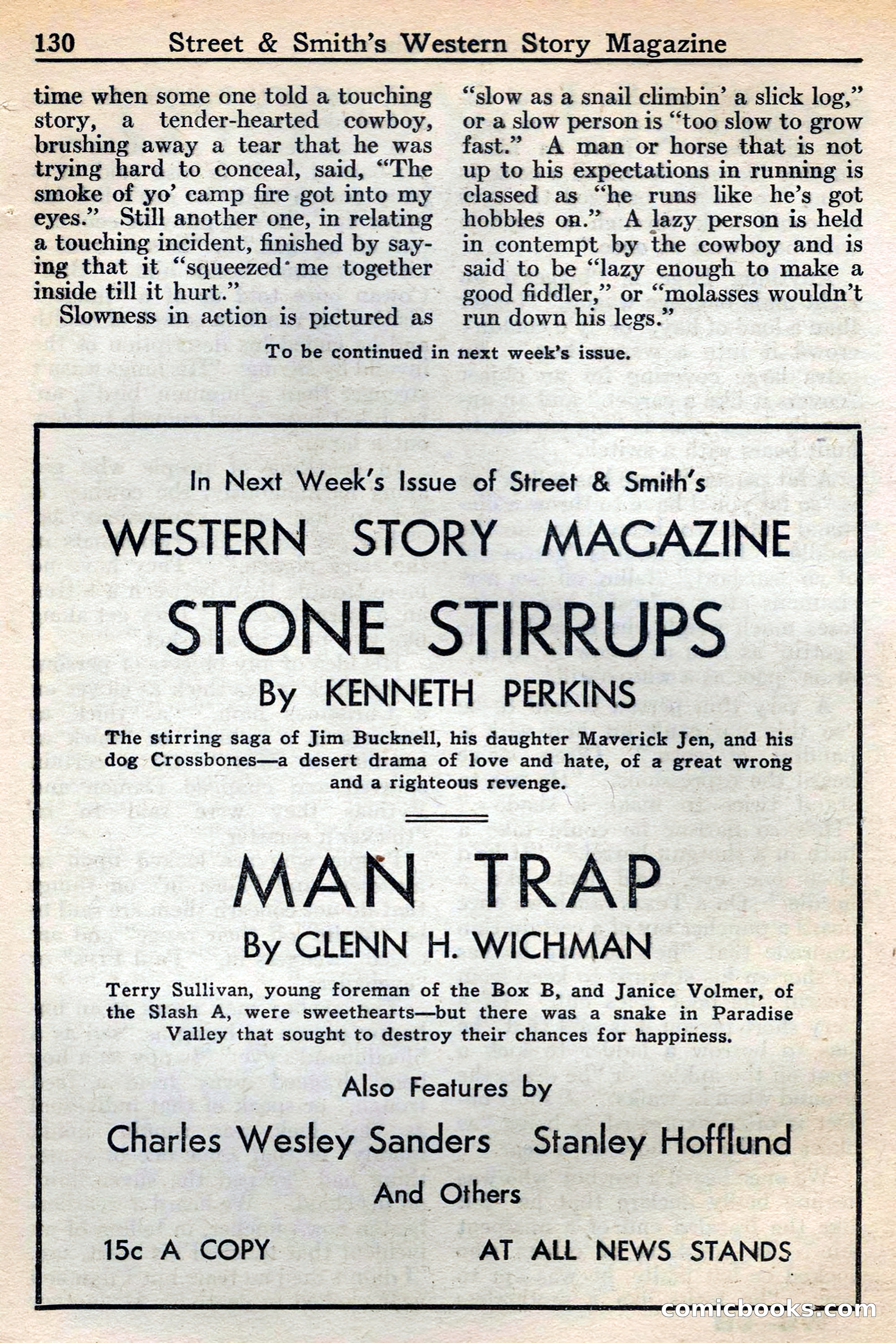 Western Story Magazine, May 12, 1934 — page 132: Pulp Fiction, 1934