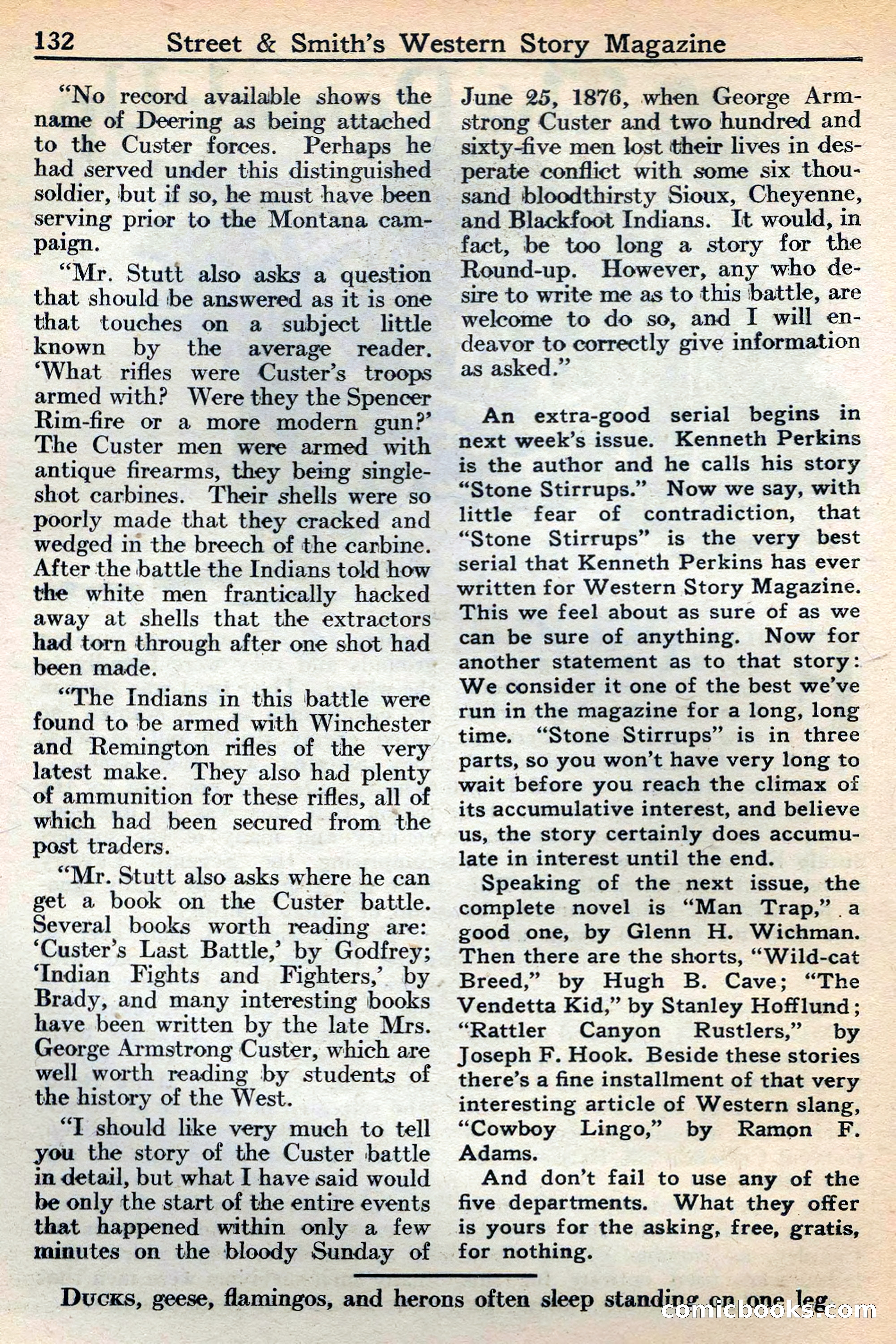 Western Story Magazine, May 12, 1934 — page 134: Pulp Fiction, 1934