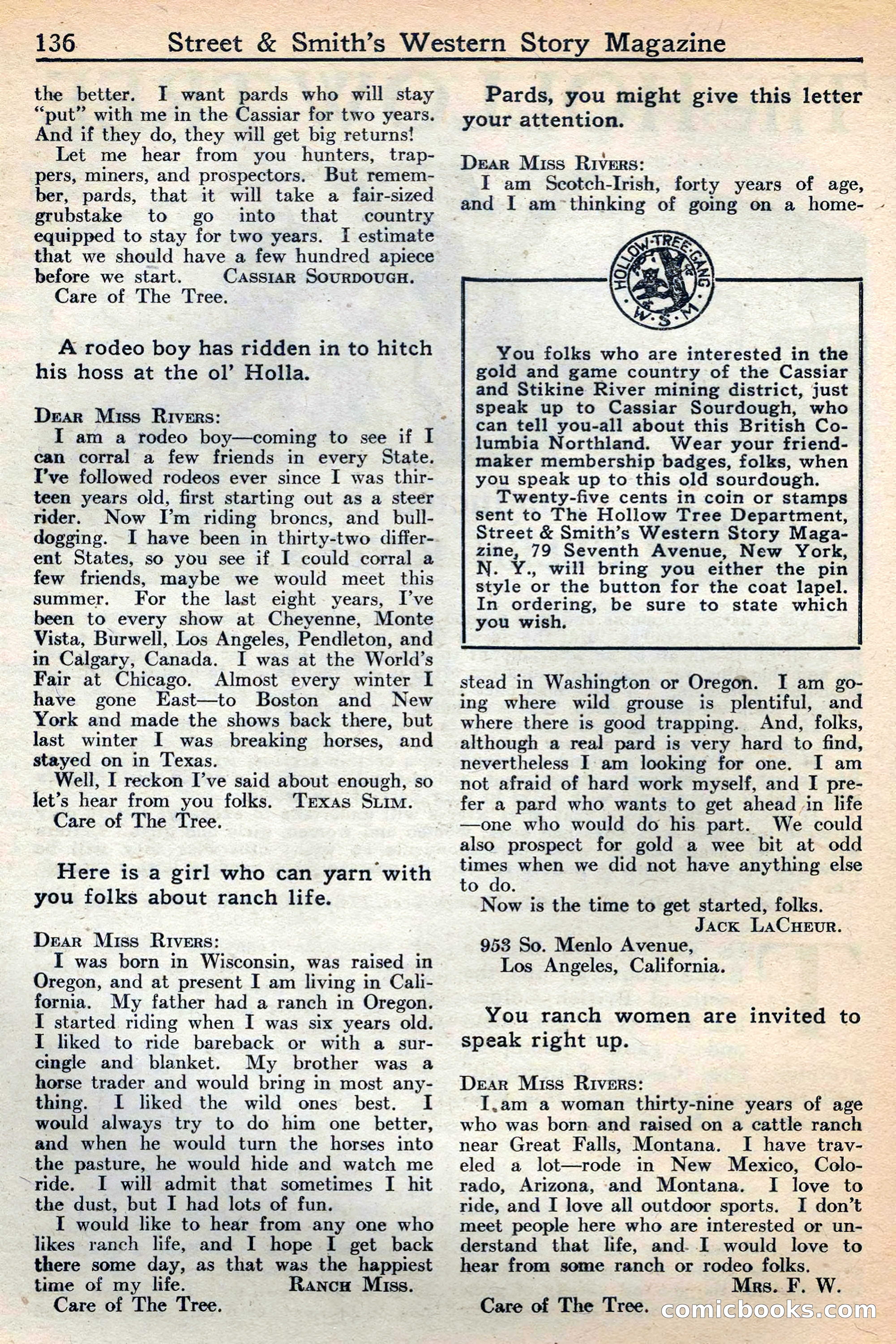 Western Story Magazine, May 12, 1934 — page 138: Pulp Fiction, 1934