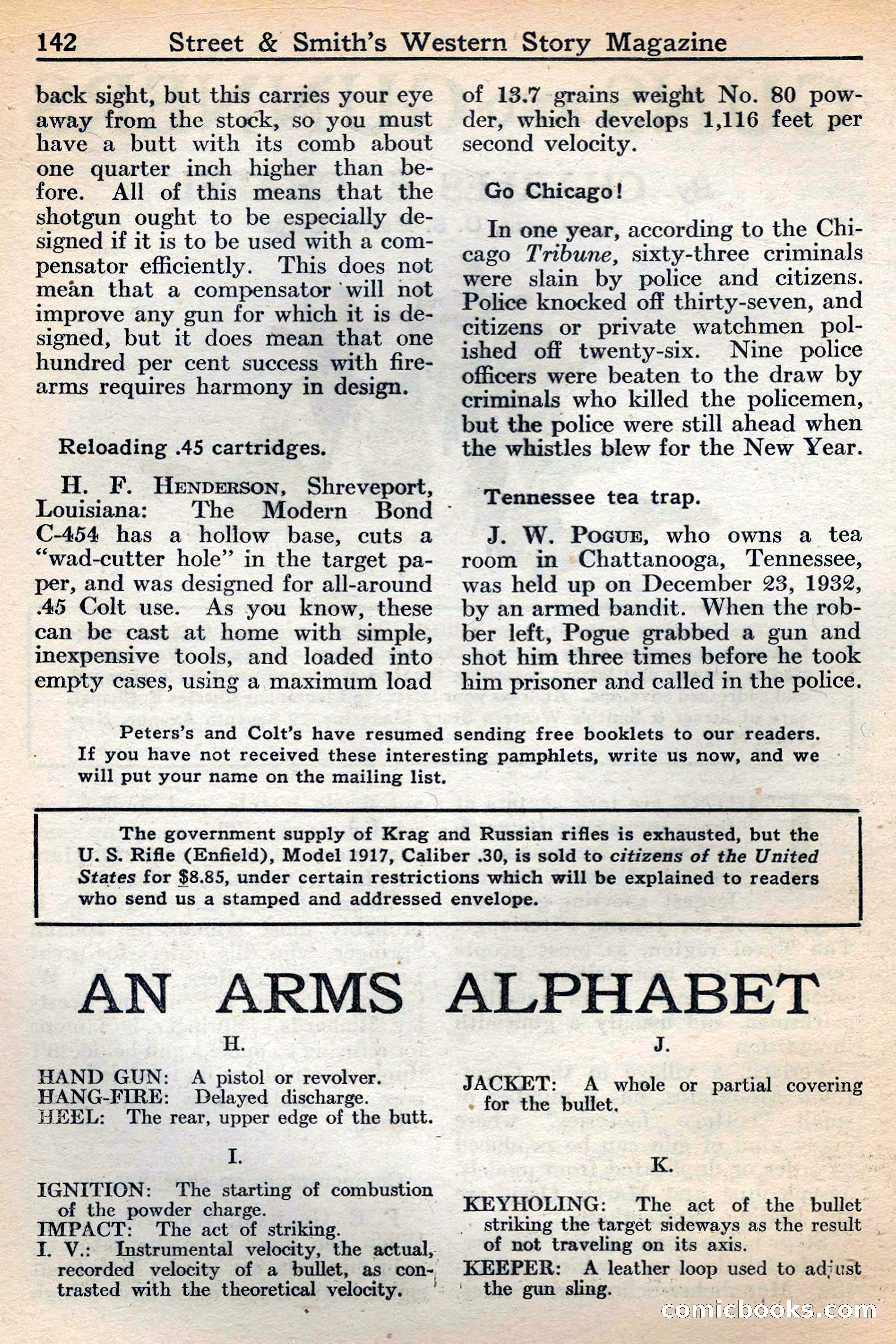 Western Story Magazine, May 12, 1934 — page 144: Pulp Fiction, 1934