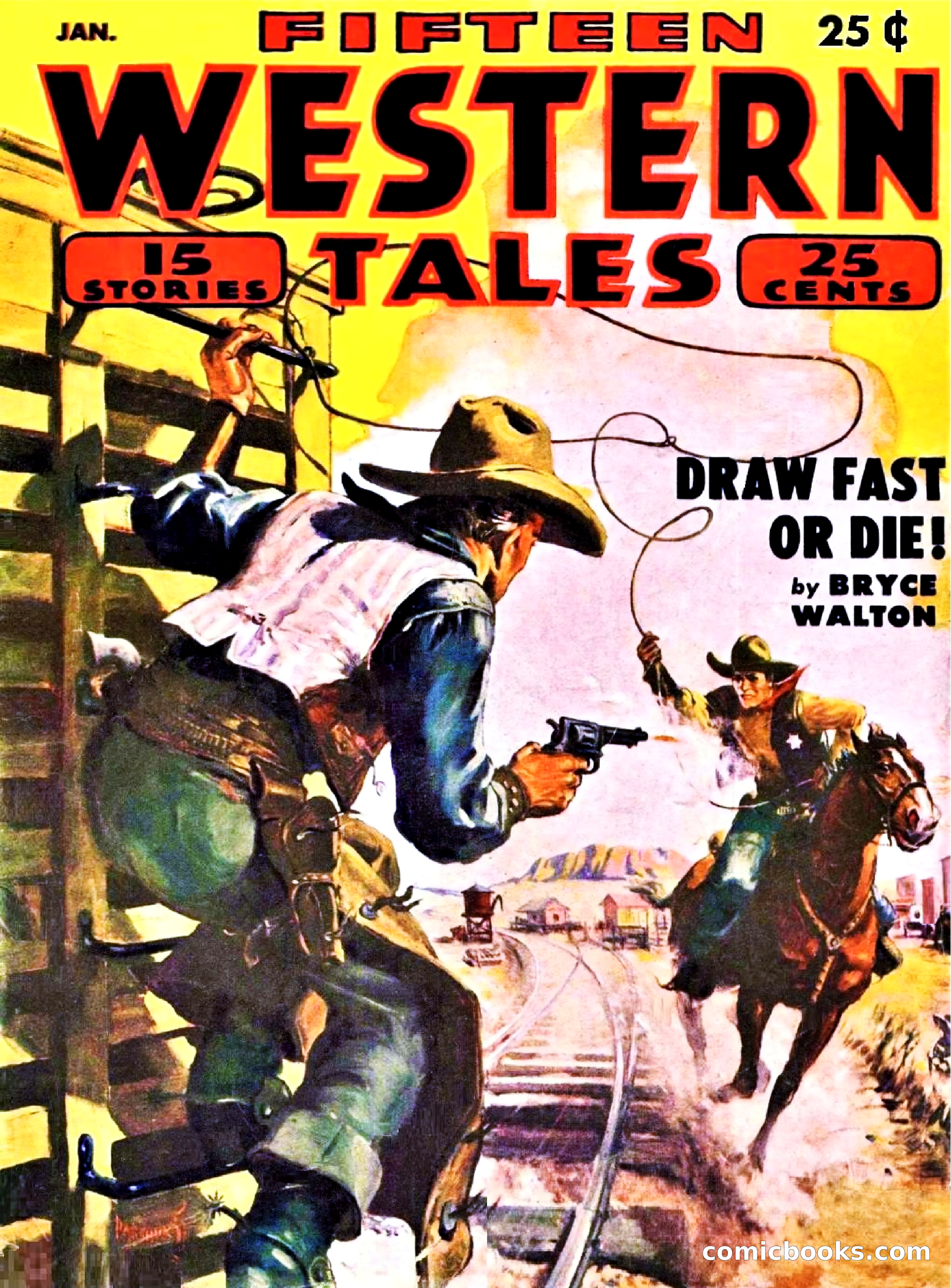 Fifteen Western Tales, January 1953 — page 1: Pulp Fiction, 1953