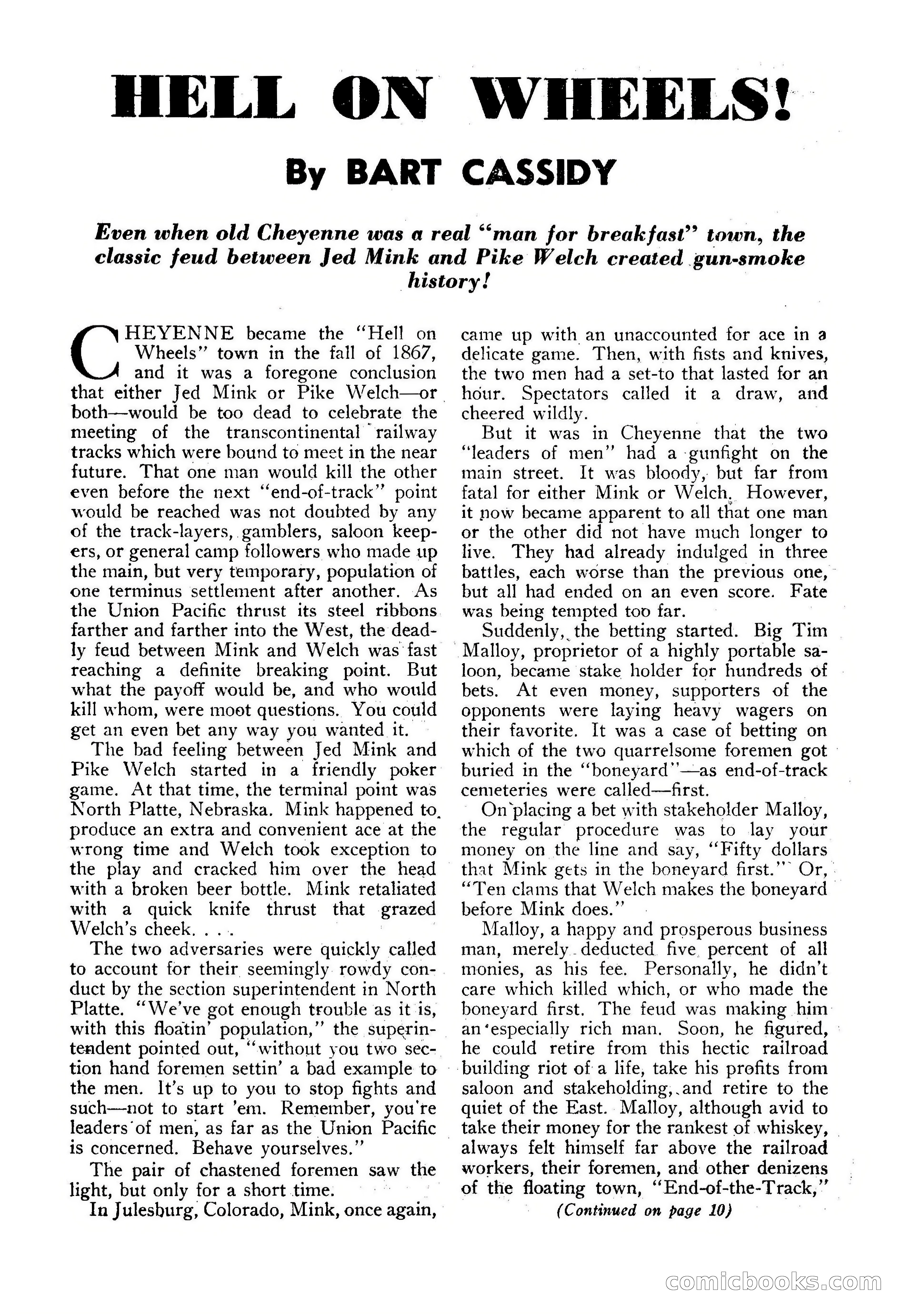 Fifteen Western Tales, January 1953 — page 8: Pulp Fiction, 1953