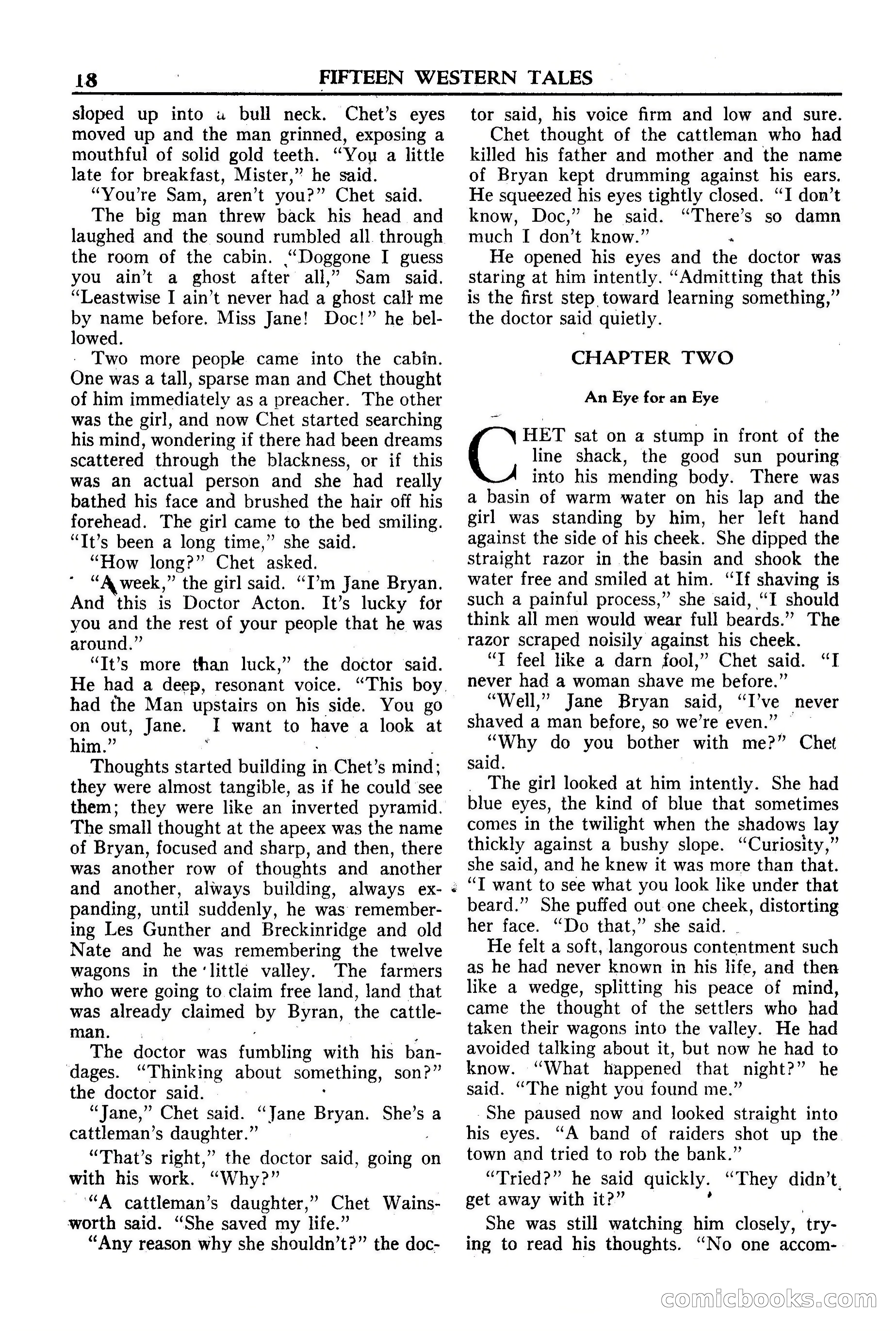 Fifteen Western Tales, January 1953 — page 18: Pulp Fiction, 1953