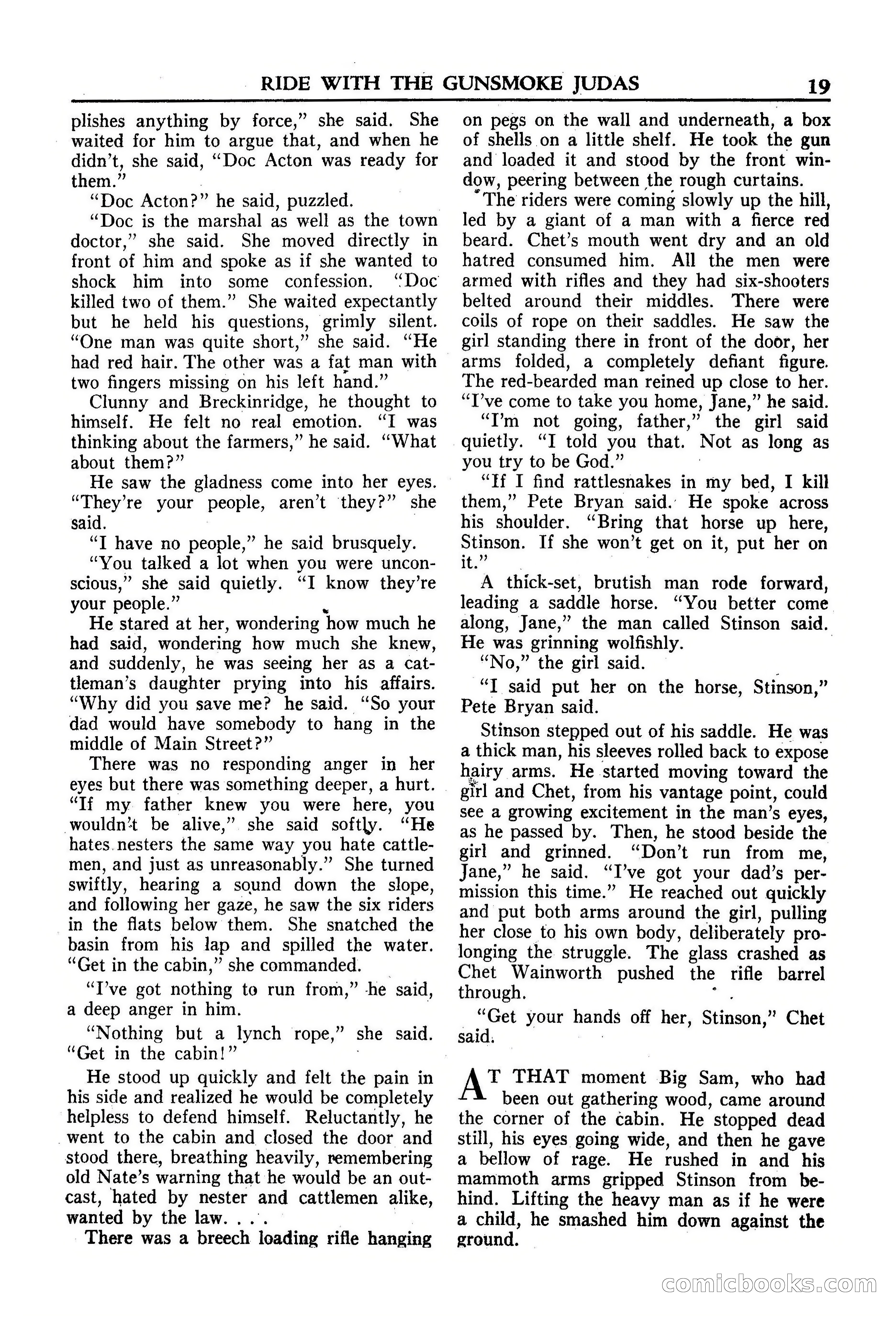 Fifteen Western Tales, January 1953 — page 19: Pulp Fiction, 1953