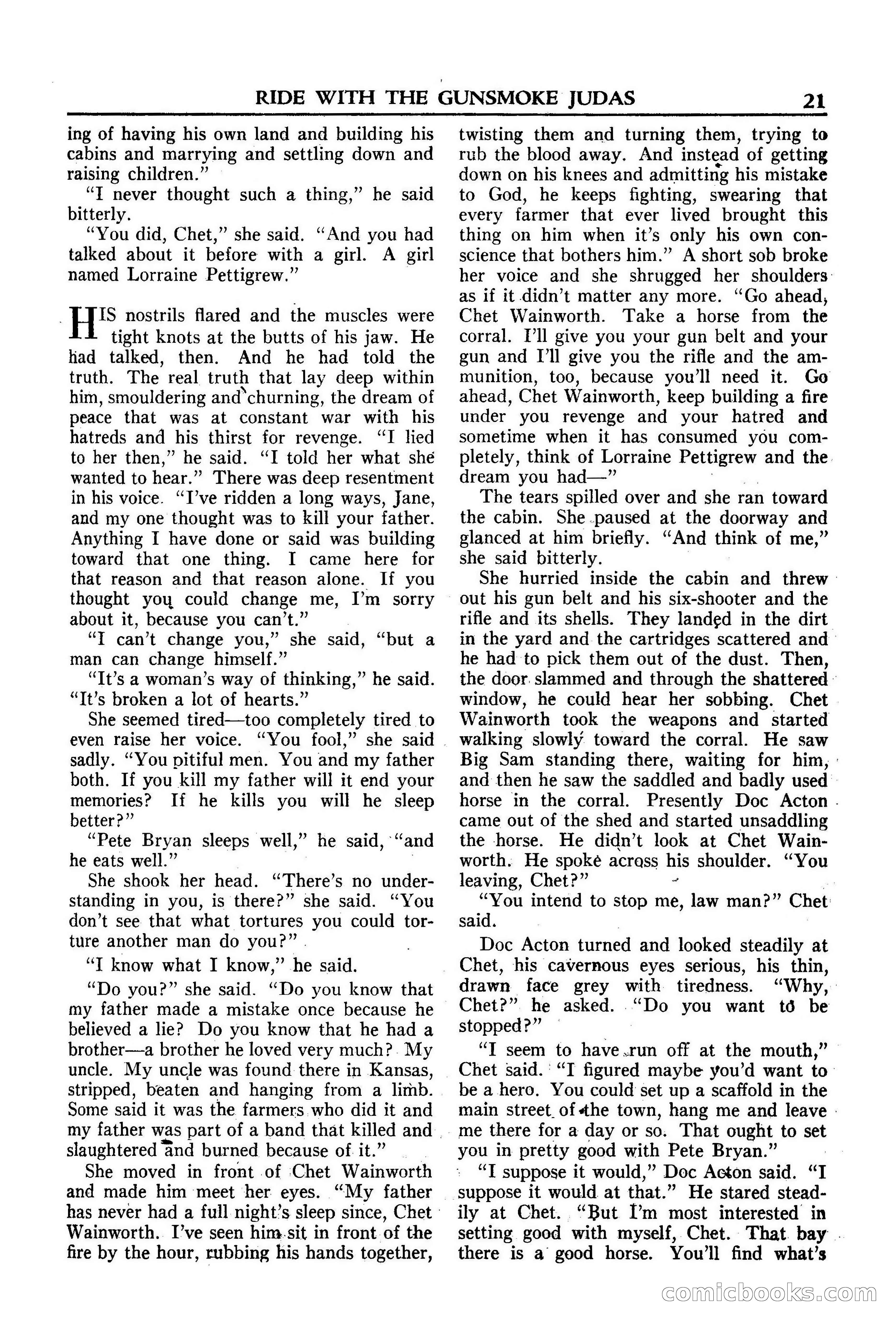Fifteen Western Tales, January 1953 — page 21: Pulp Fiction, 1953
