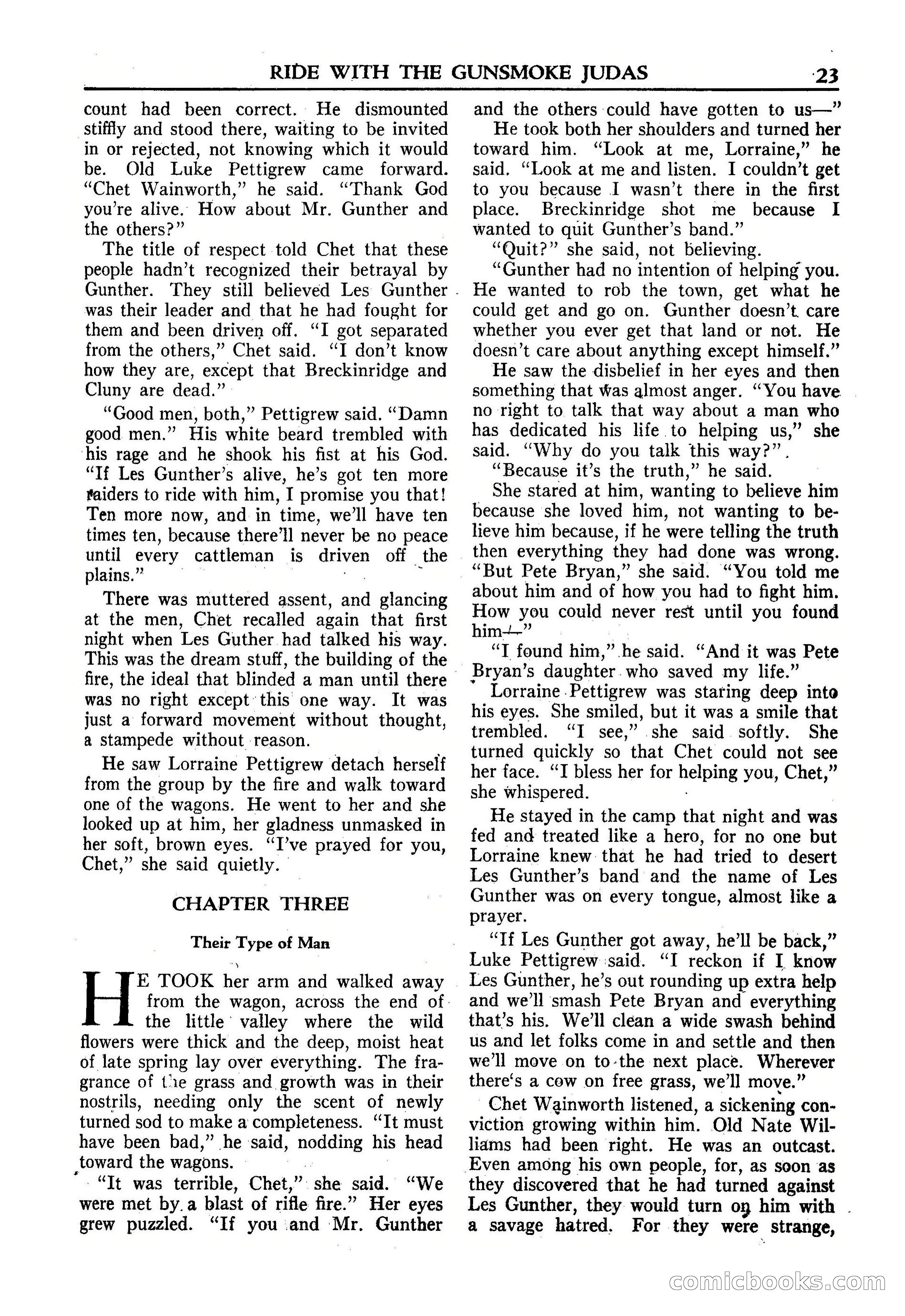 Fifteen Western Tales, January 1953 — page 23: Pulp Fiction, 1953