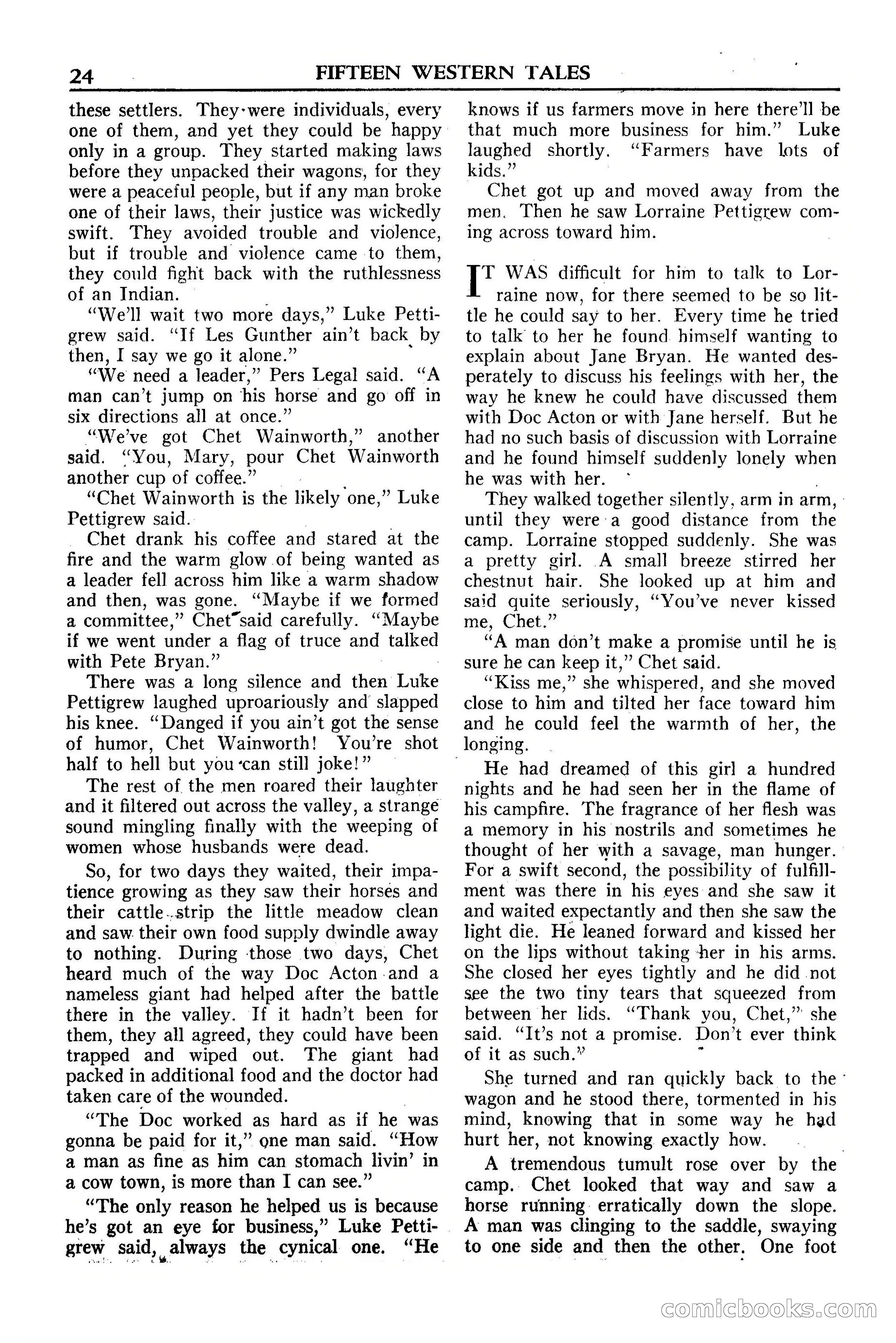 Fifteen Western Tales, January 1953 — page 24: Pulp Fiction, 1953