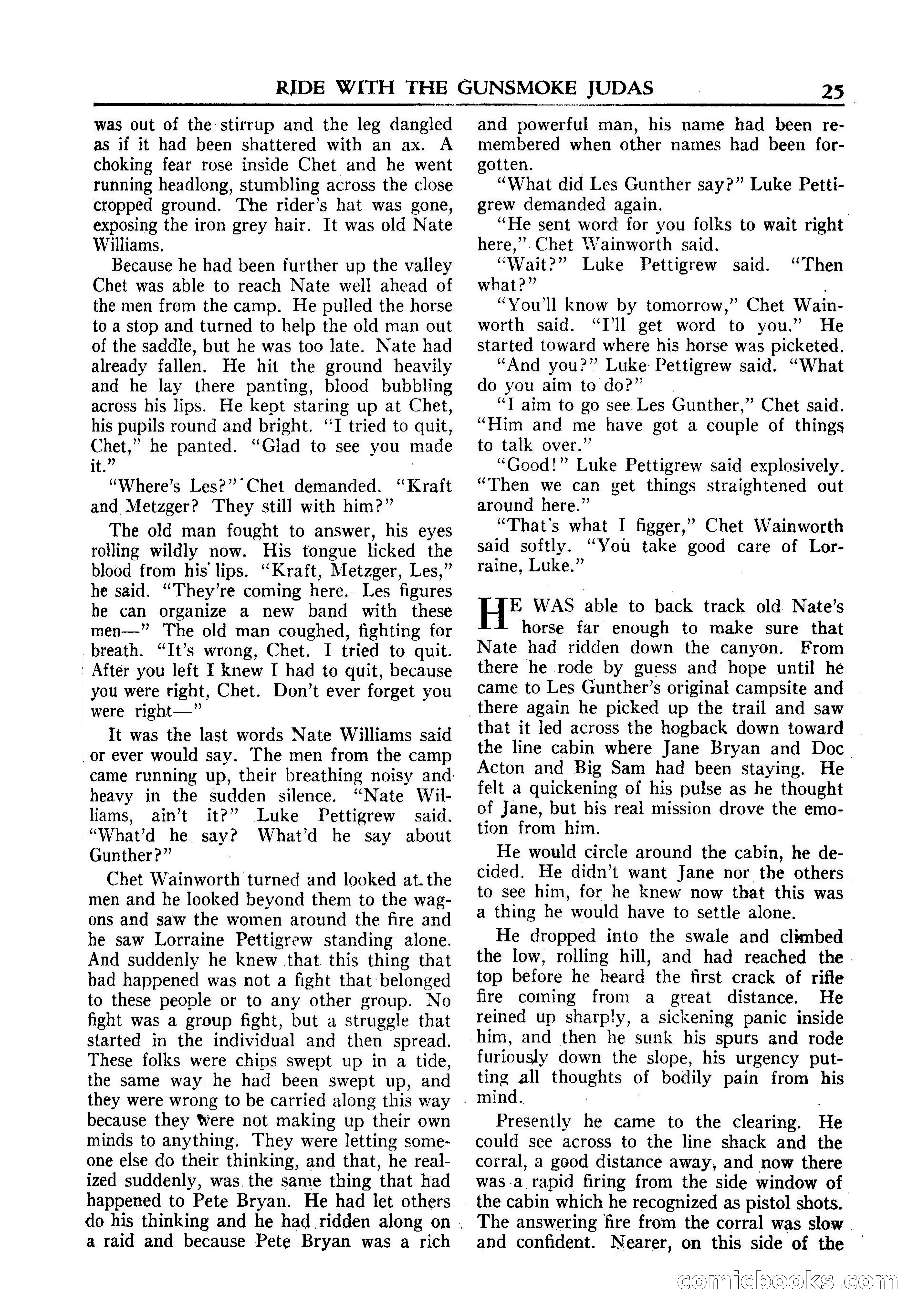 Fifteen Western Tales, January 1953 — page 25: Pulp Fiction, 1953