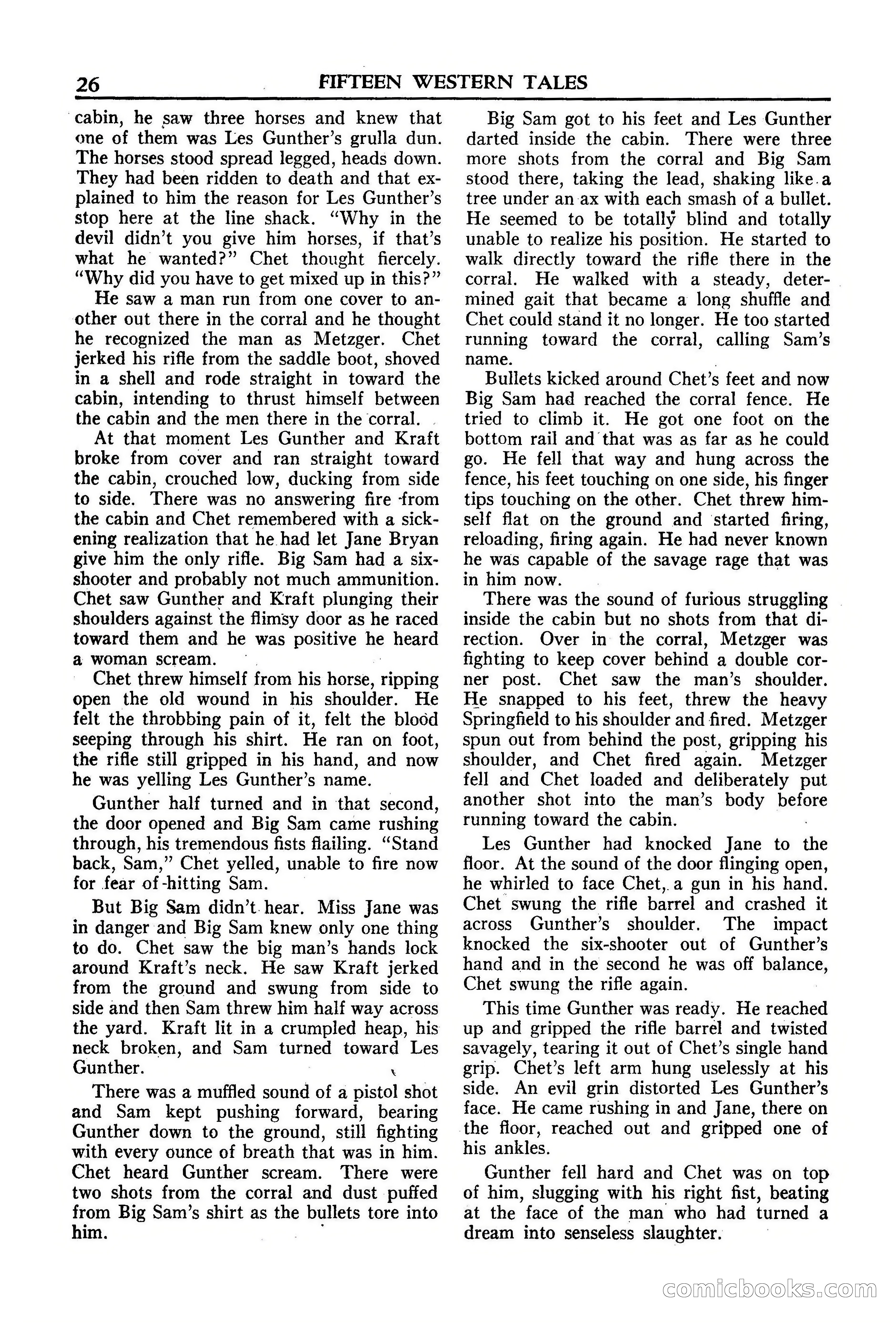 Fifteen Western Tales, January 1953 — page 26: Pulp Fiction, 1953