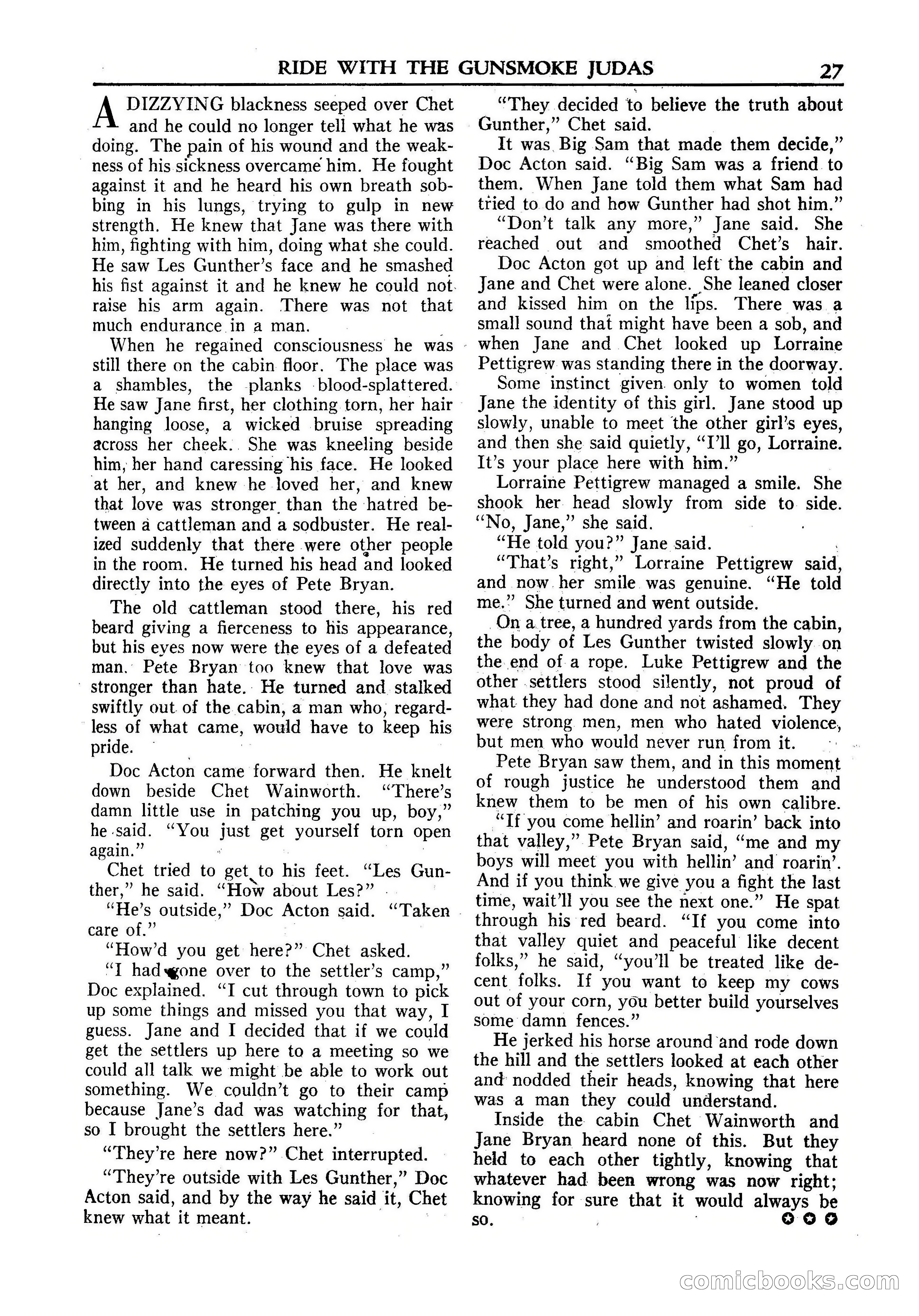 Fifteen Western Tales, January 1953 — page 27: Pulp Fiction, 1953
