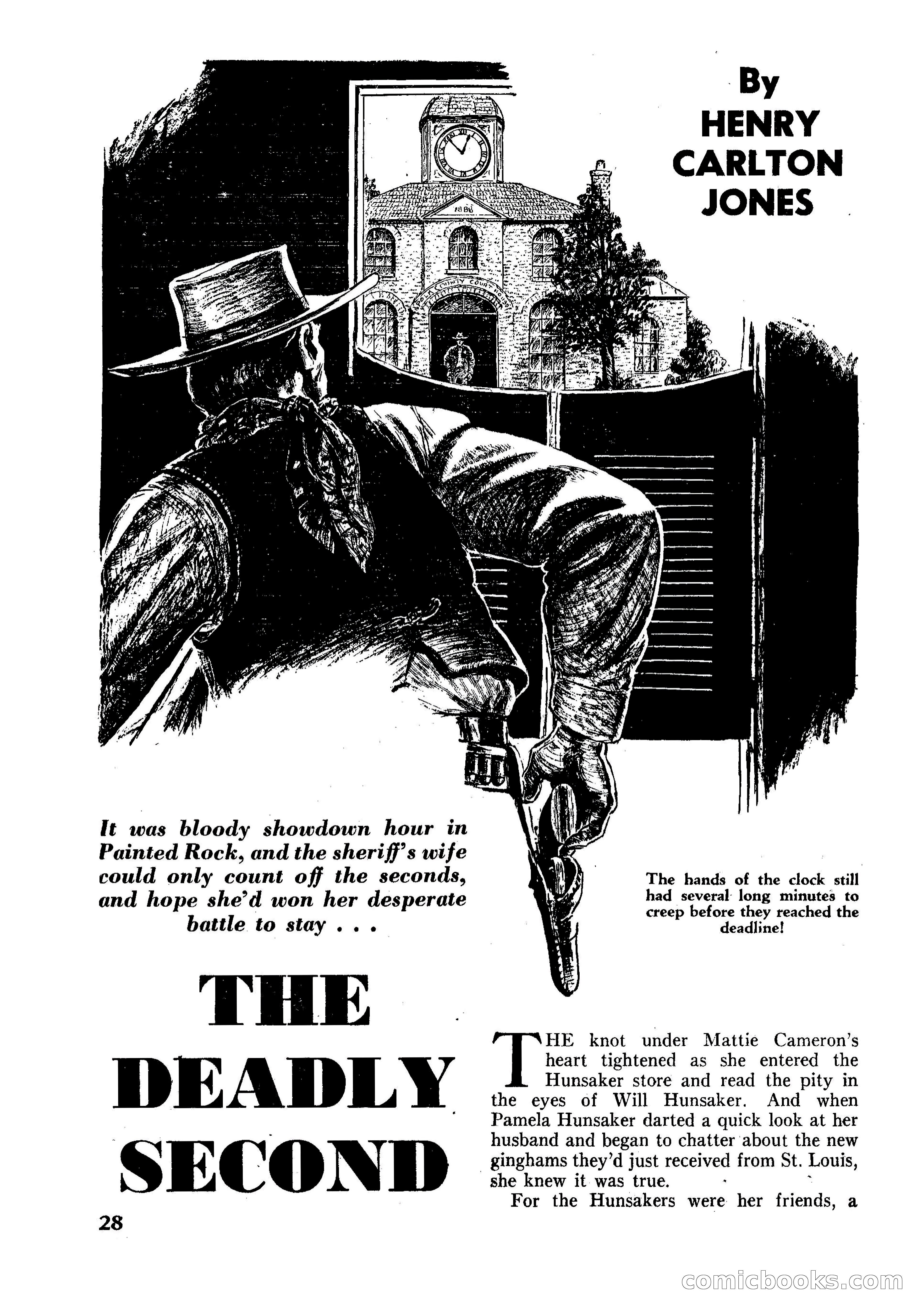 Fifteen Western Tales, January 1953 — page 28: Pulp Fiction, 1953