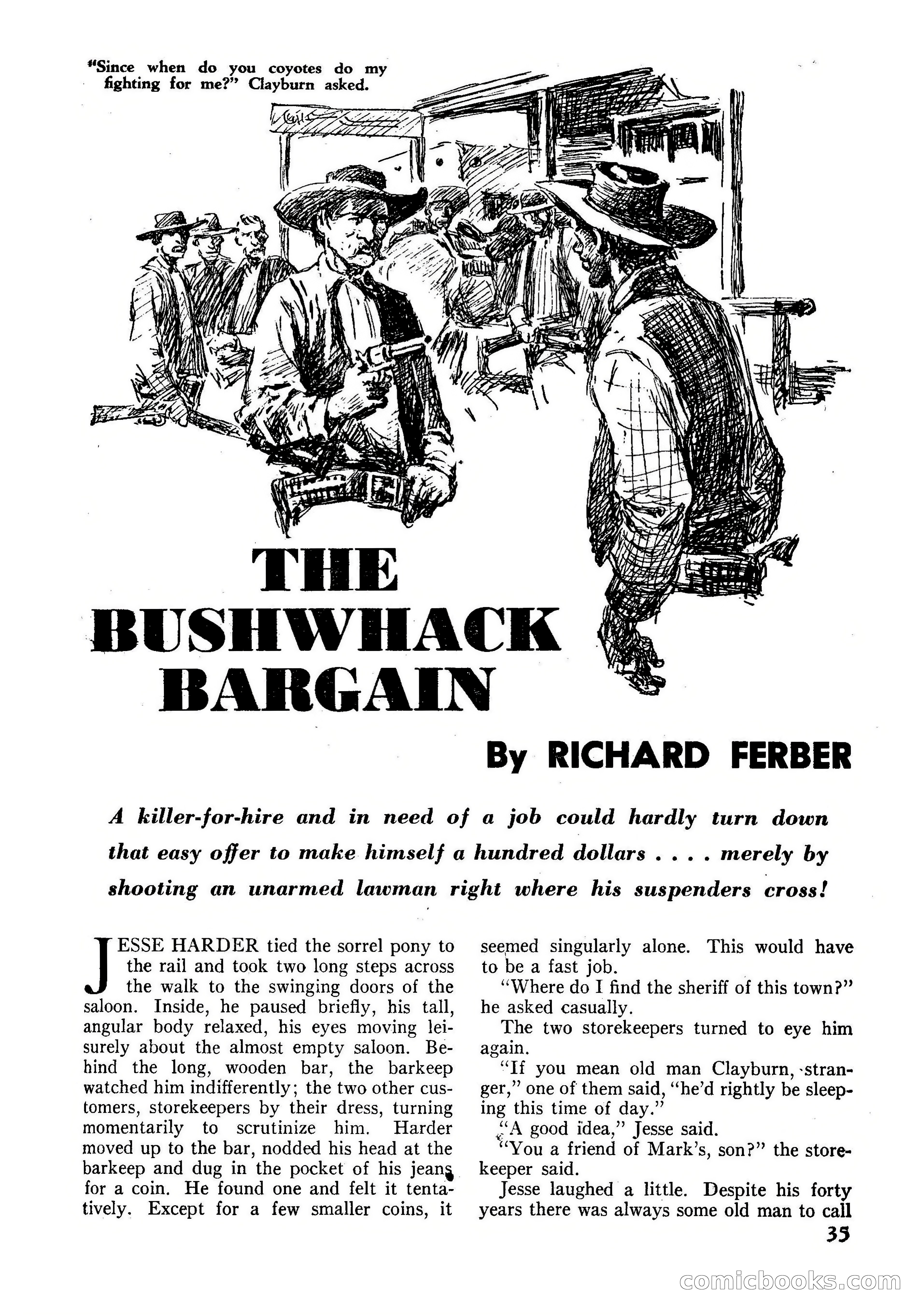 Fifteen Western Tales, January 1953 — page 35: Pulp Fiction, 1953