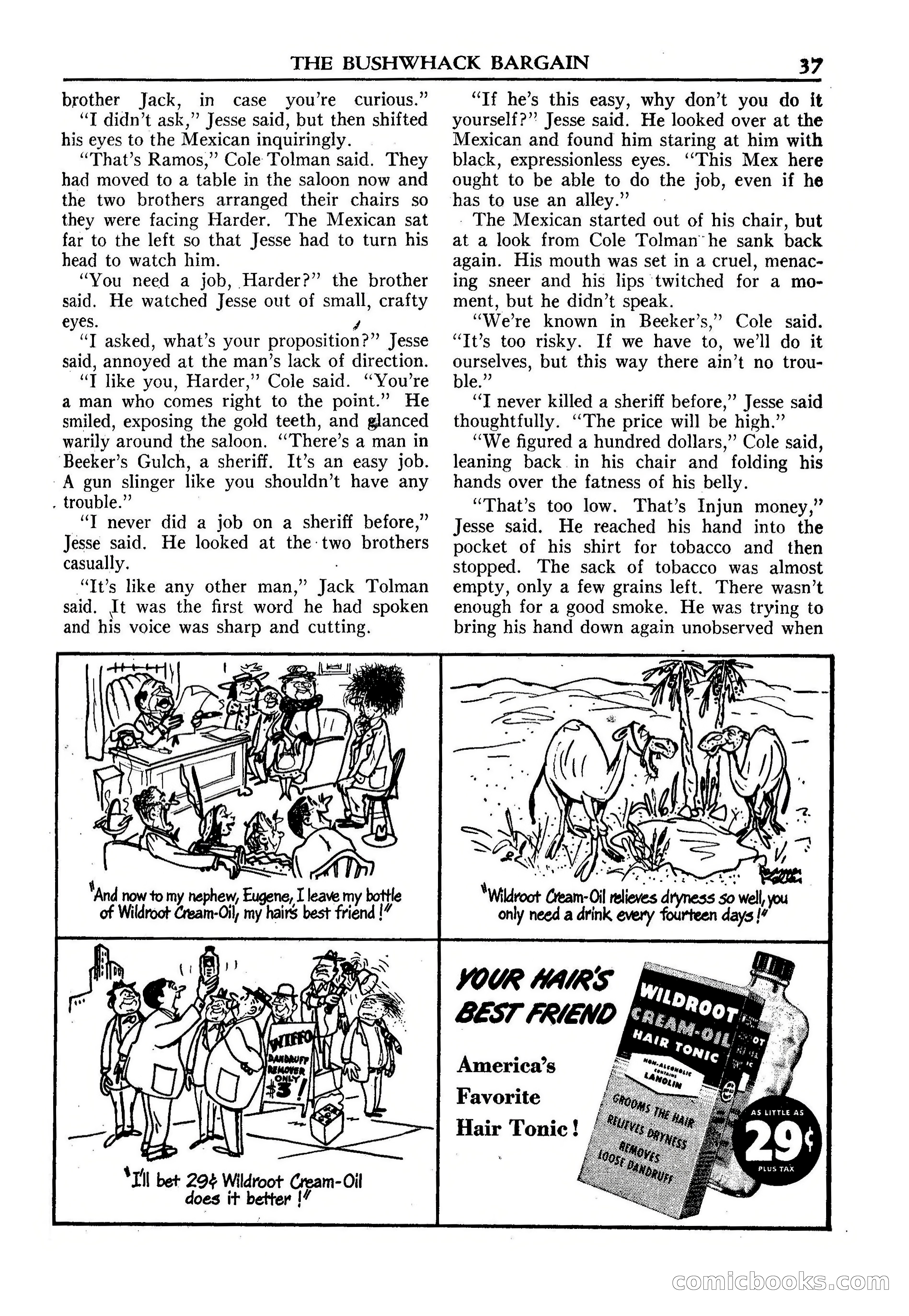 Fifteen Western Tales, January 1953 — page 37: Pulp Fiction, 1953
