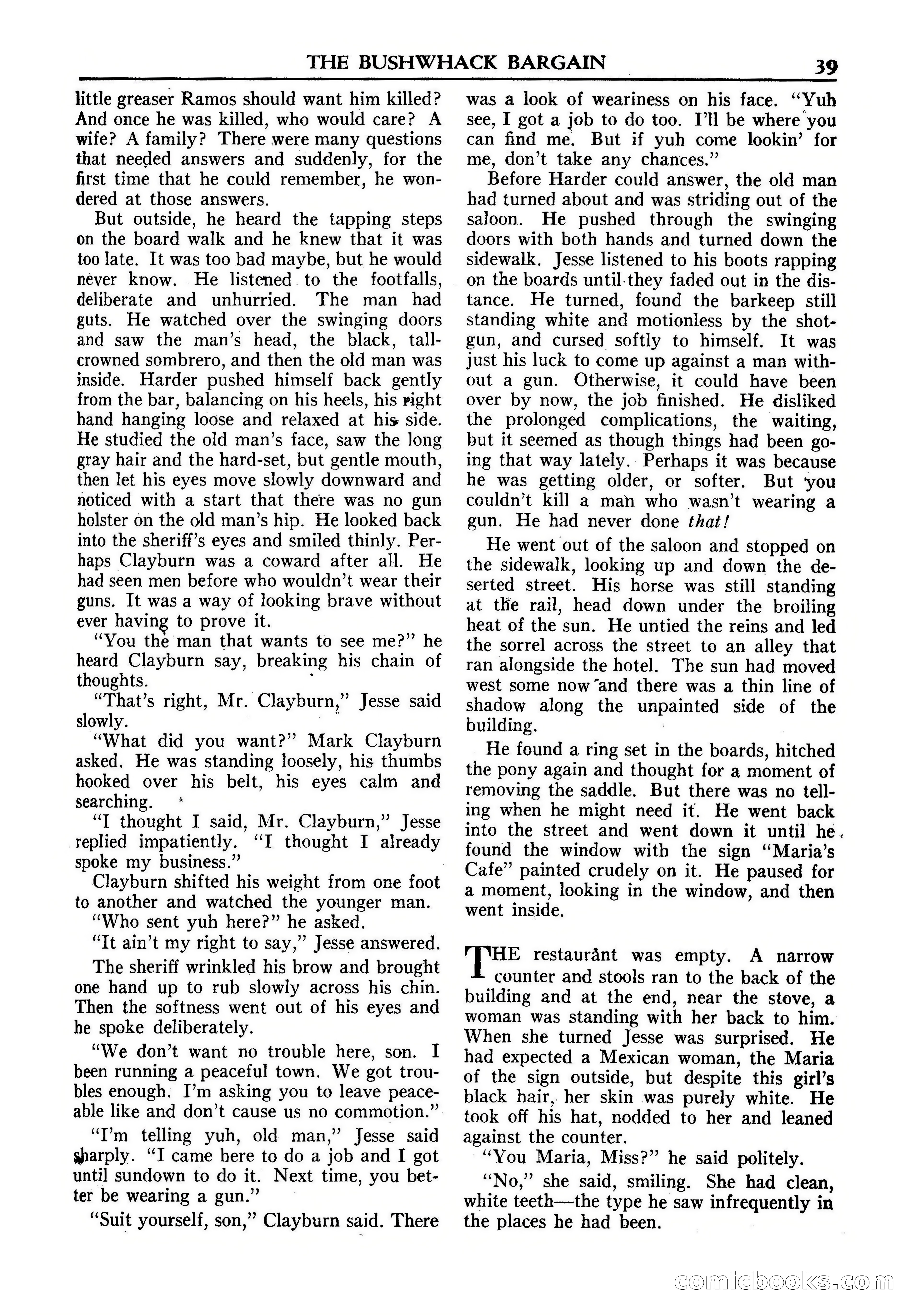 Fifteen Western Tales, January 1953 — page 39: Pulp Fiction, 1953