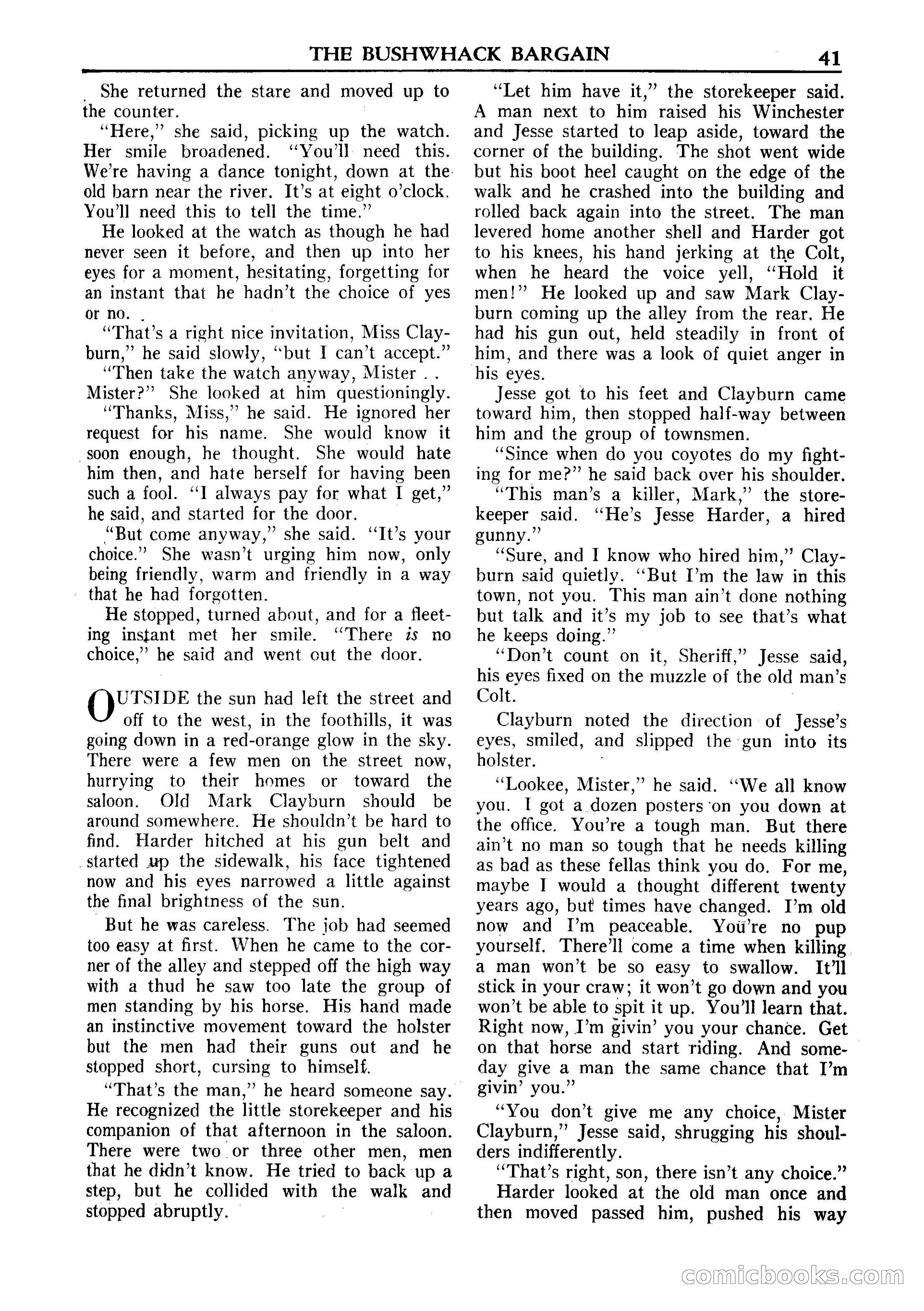 Fifteen Western Tales, January 1953 — page 41: Pulp Fiction, 1953
