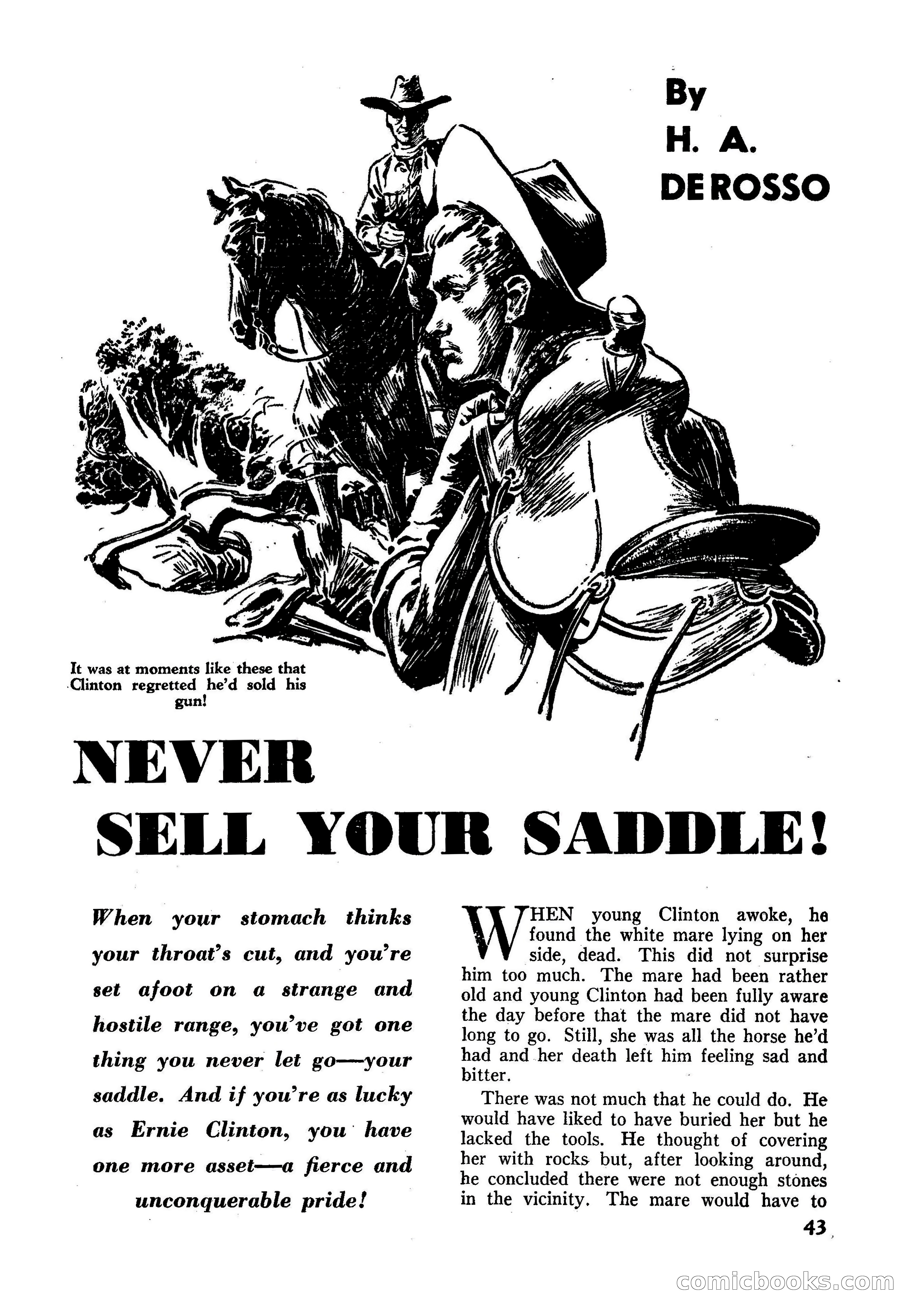 Fifteen Western Tales, January 1953 — page 43: Pulp Fiction, 1953