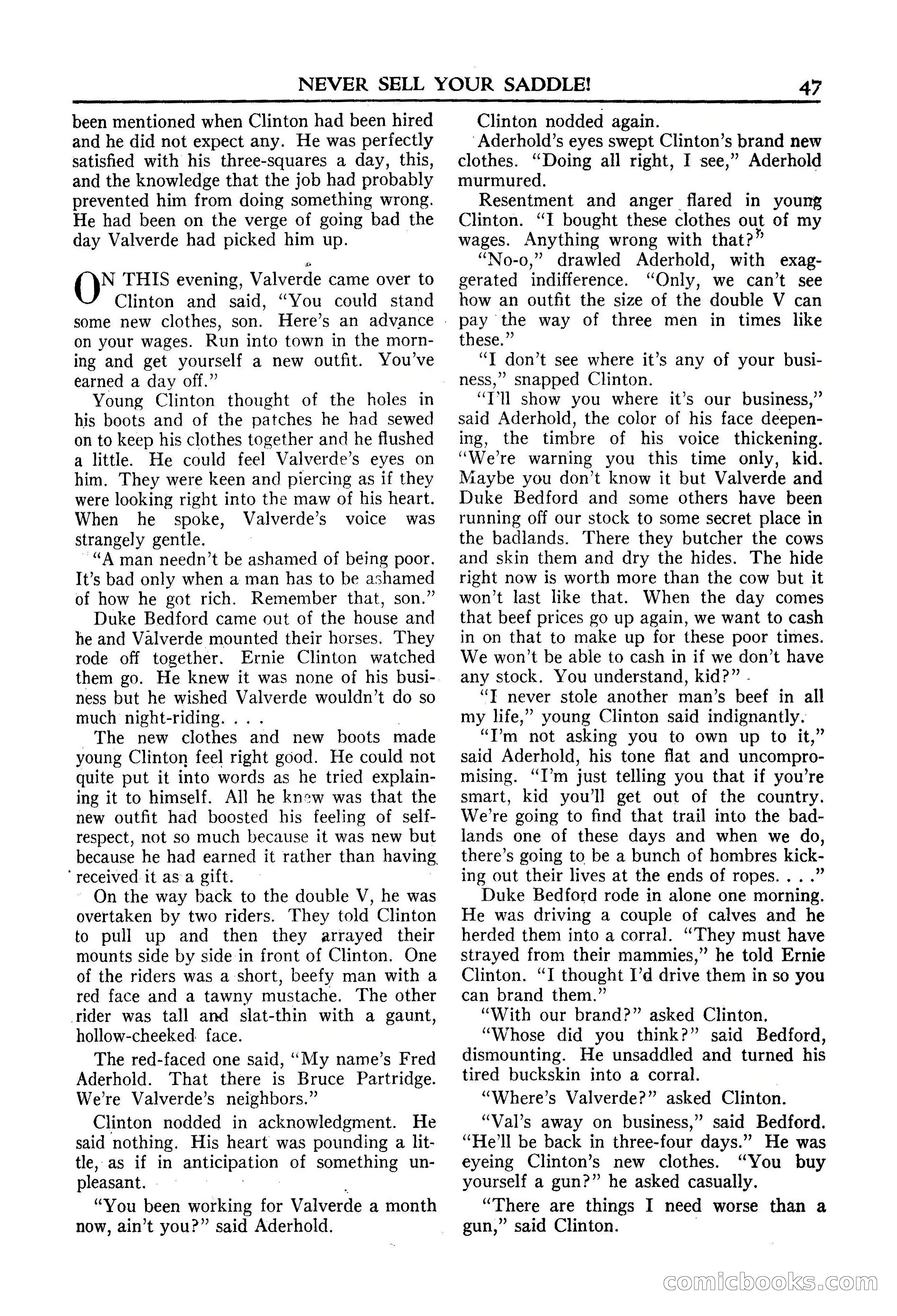 Fifteen Western Tales, January 1953 — page 47: Pulp Fiction, 1953