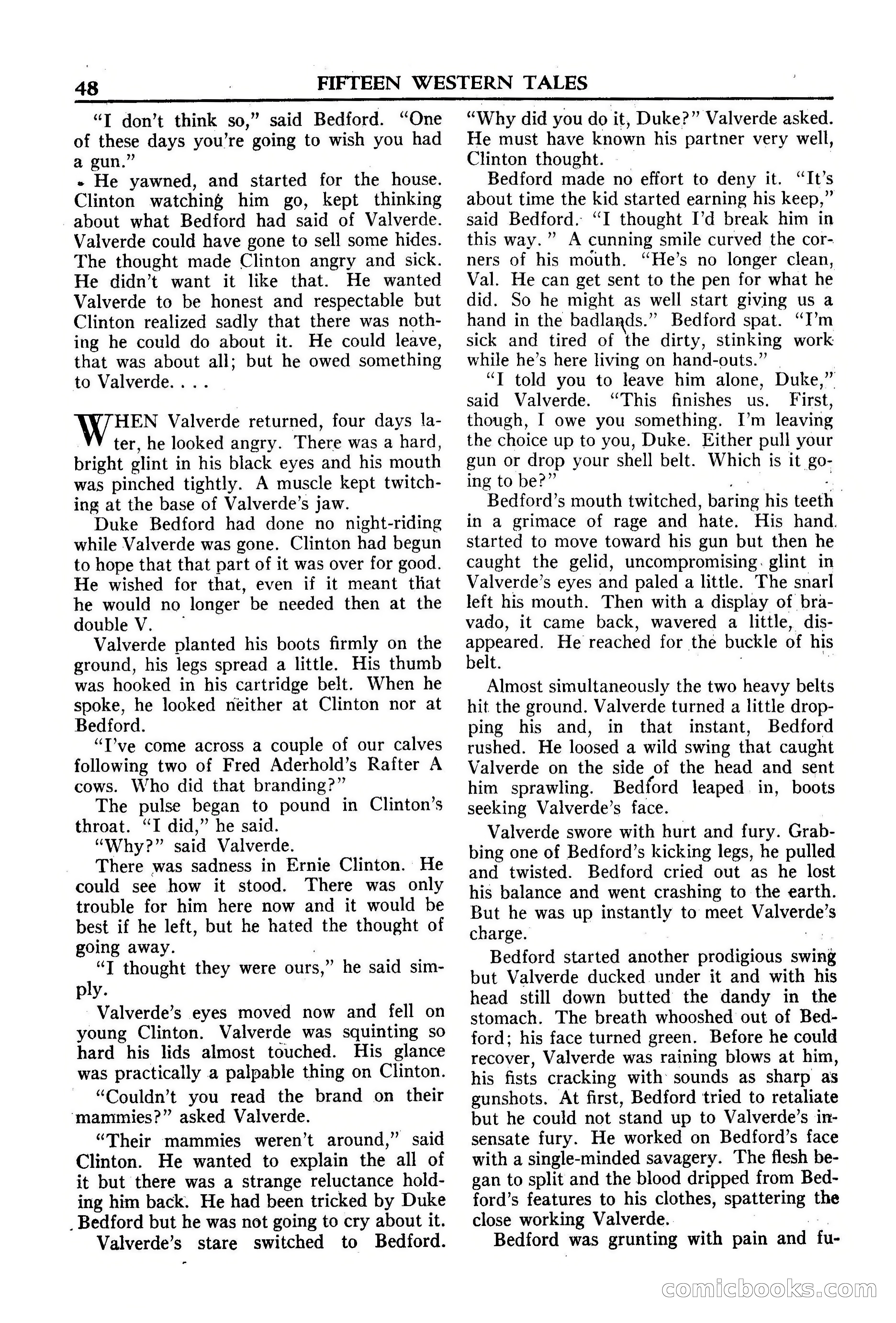 Fifteen Western Tales, January 1953 — page 48: Pulp Fiction, 1953