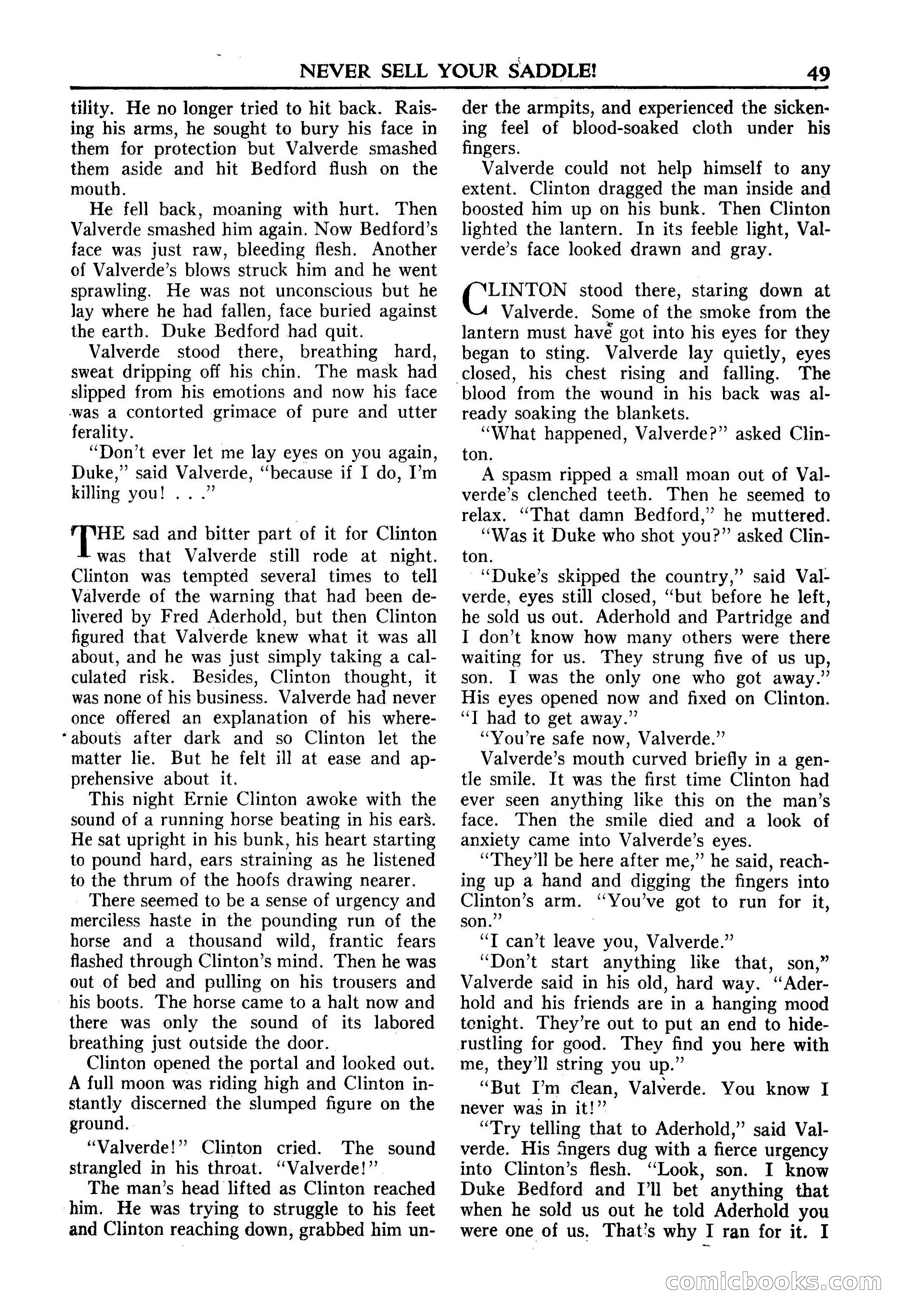 Fifteen Western Tales, January 1953 — page 49: Pulp Fiction, 1953